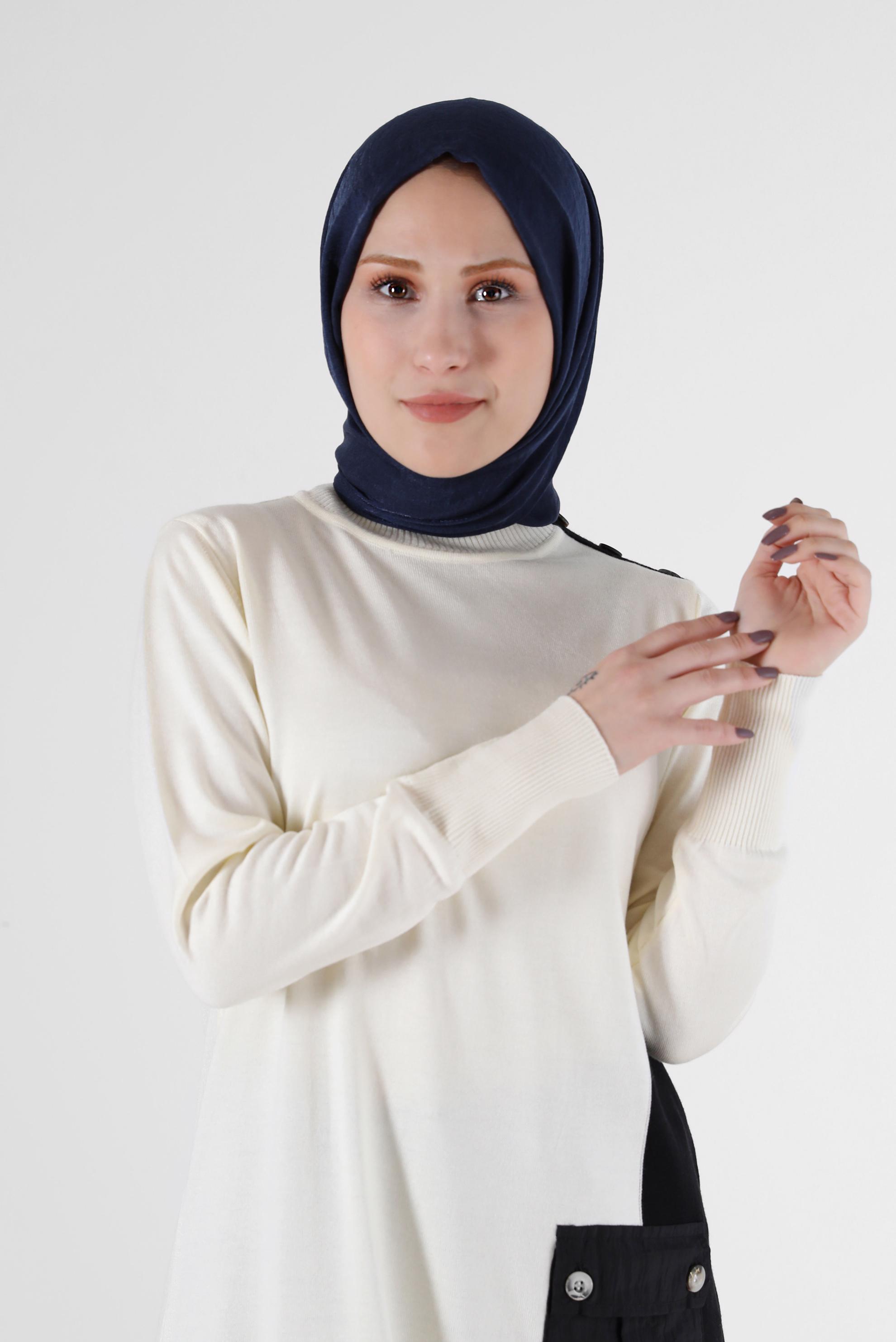 Tesettür giyim LACİVERT ALVİNA ŞAL 8064 