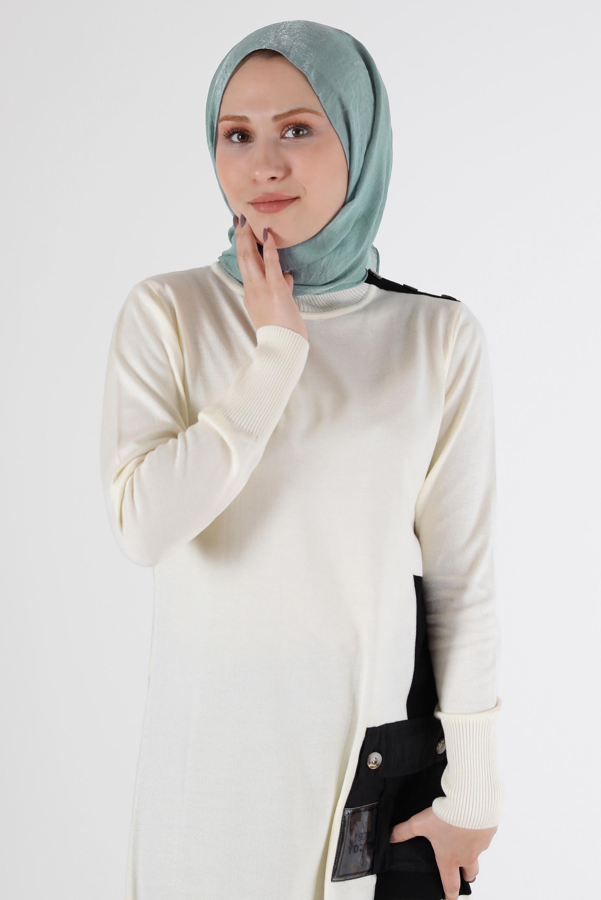 Tesettür giyim MAVİ ALVİNA ŞAL 8064 