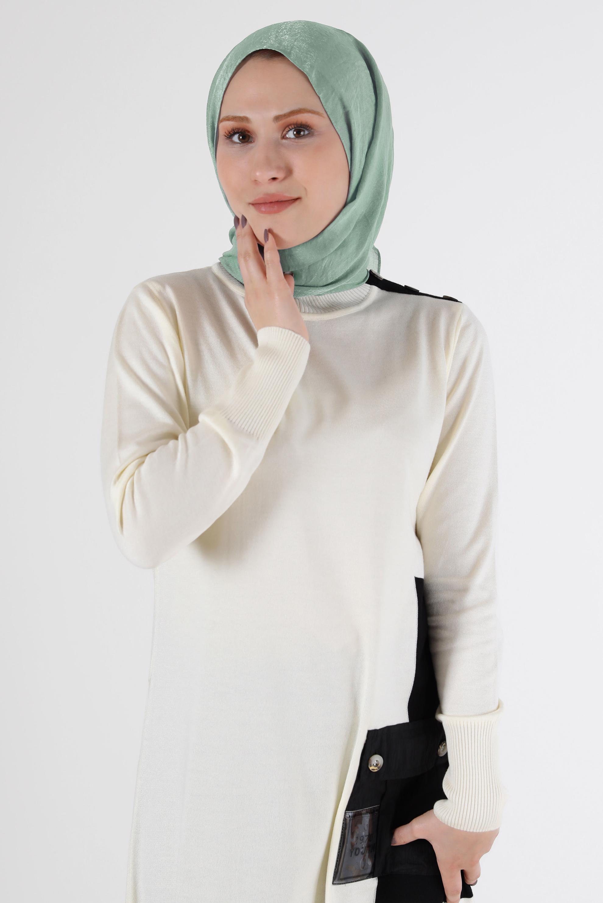 Tesettür giyim YEŞİL ALVİNA ŞAL 8064 
