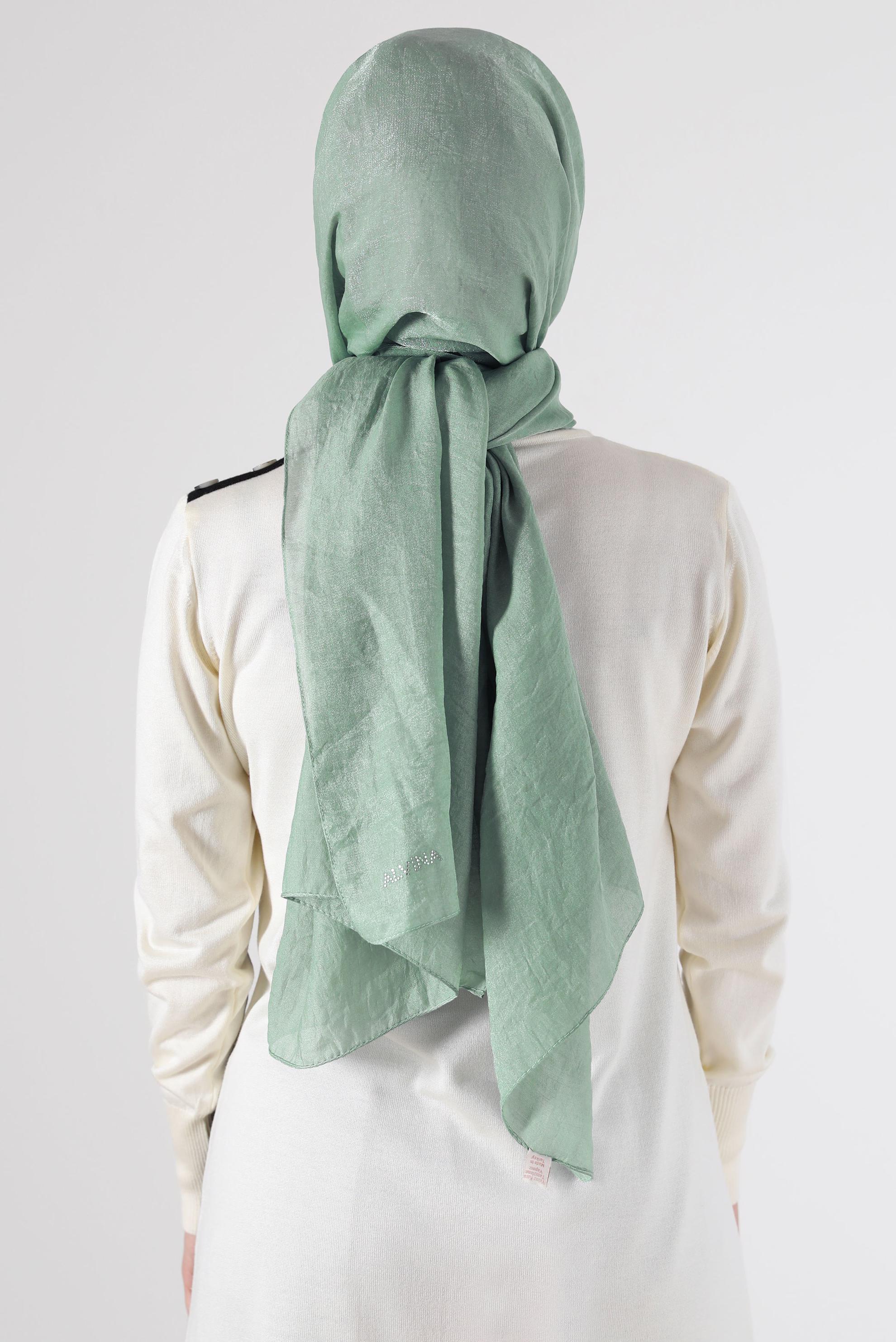 Tesettür giyim YEŞİL ALVİNA ŞAL 8064 