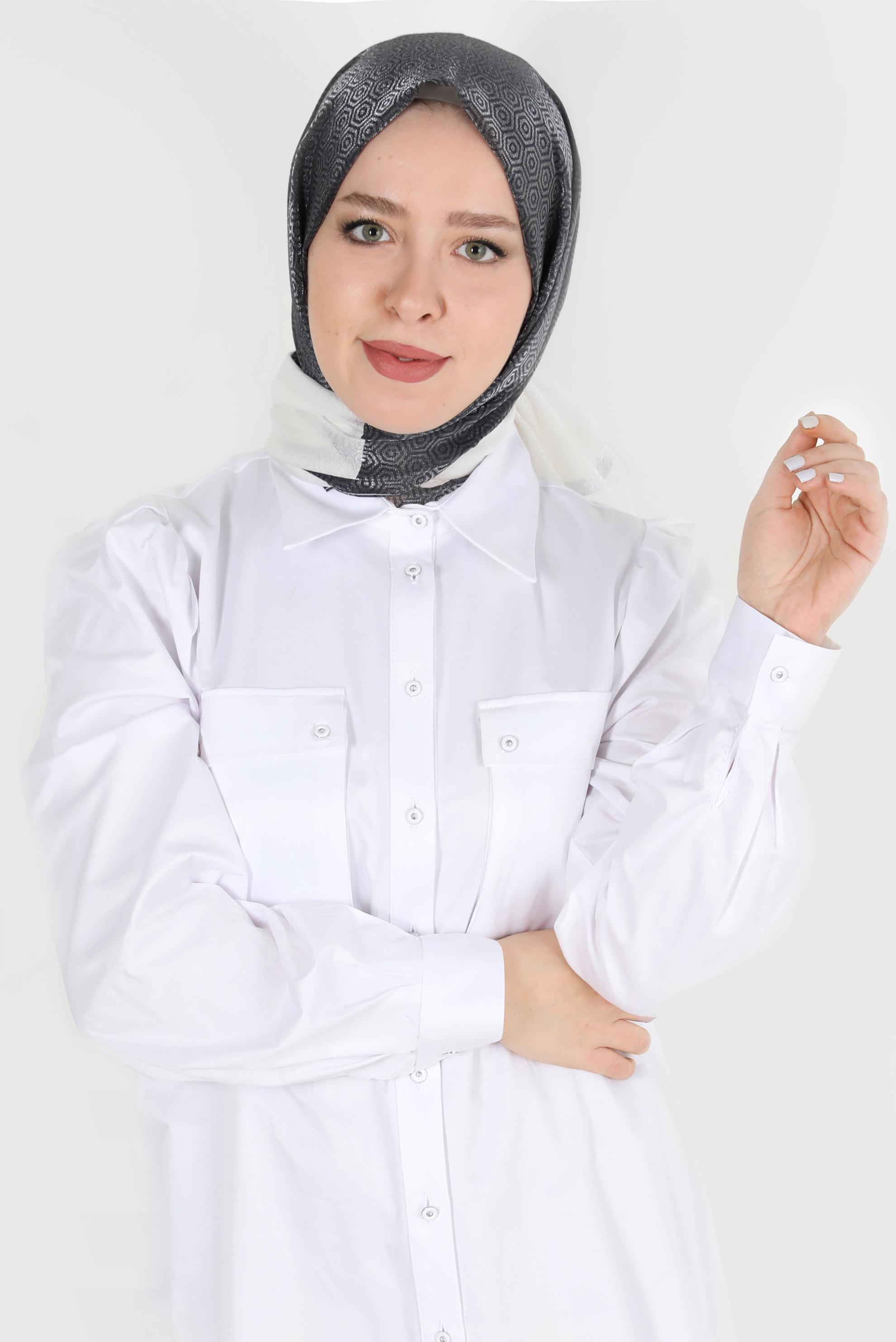 Tesettür giyim SİYAH ALVİNA ŞAL 8065 