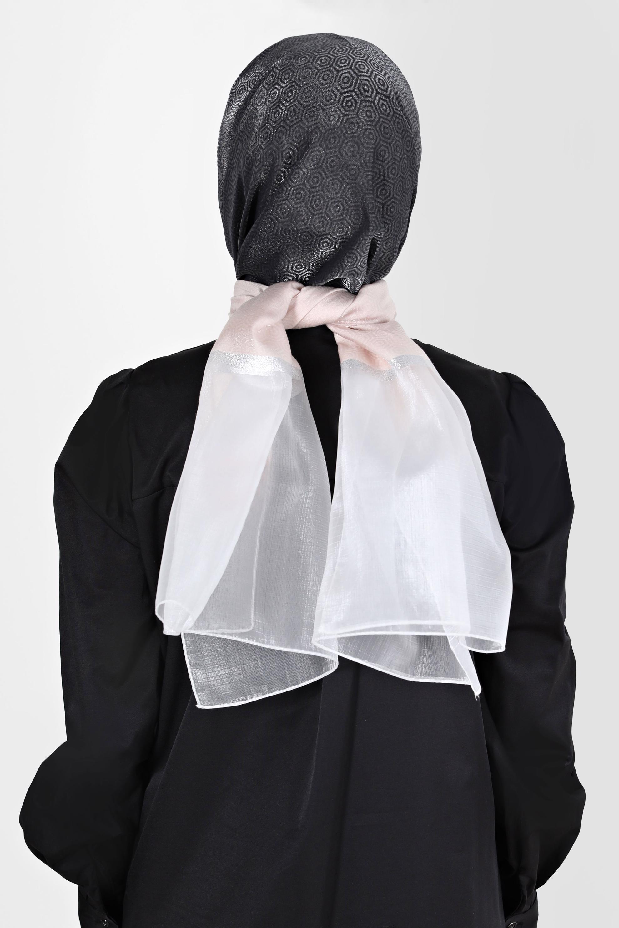 Tesettür giyim SİYAH ALVİNA ŞAL 8065 