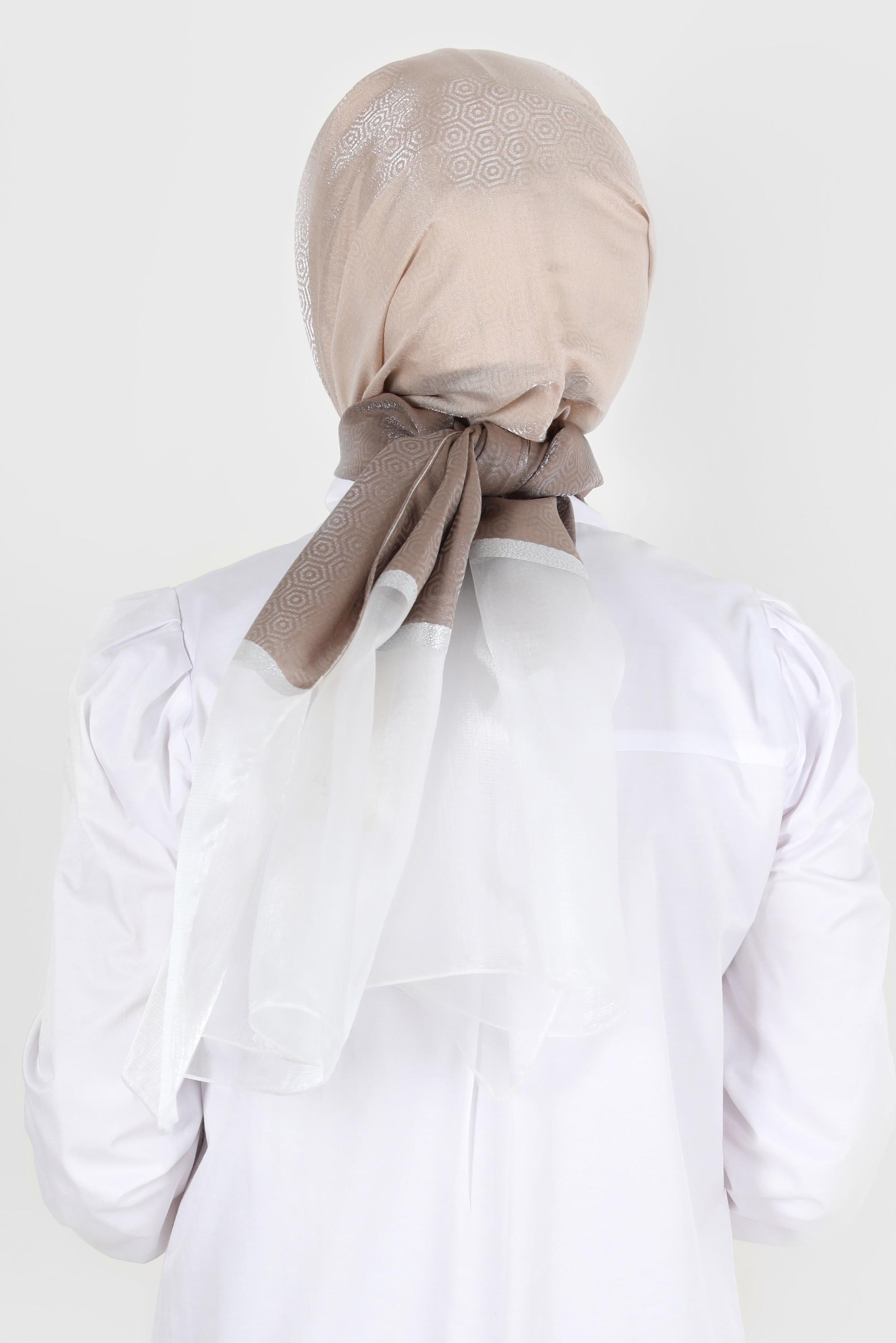 Tesettür giyim PUDRA ALVİNA ŞAL 8065 