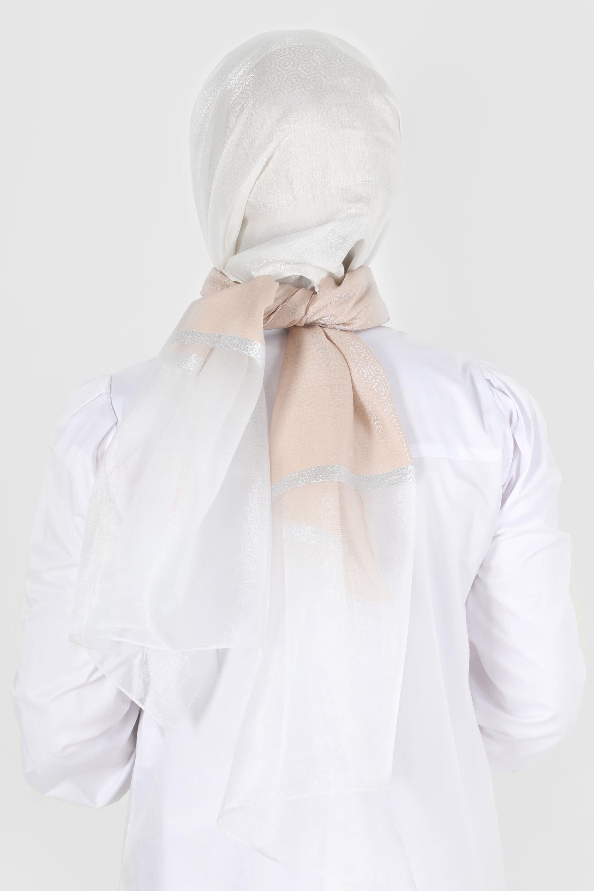 Tesettür giyim EKRU ALVİNA ŞAL 8065 