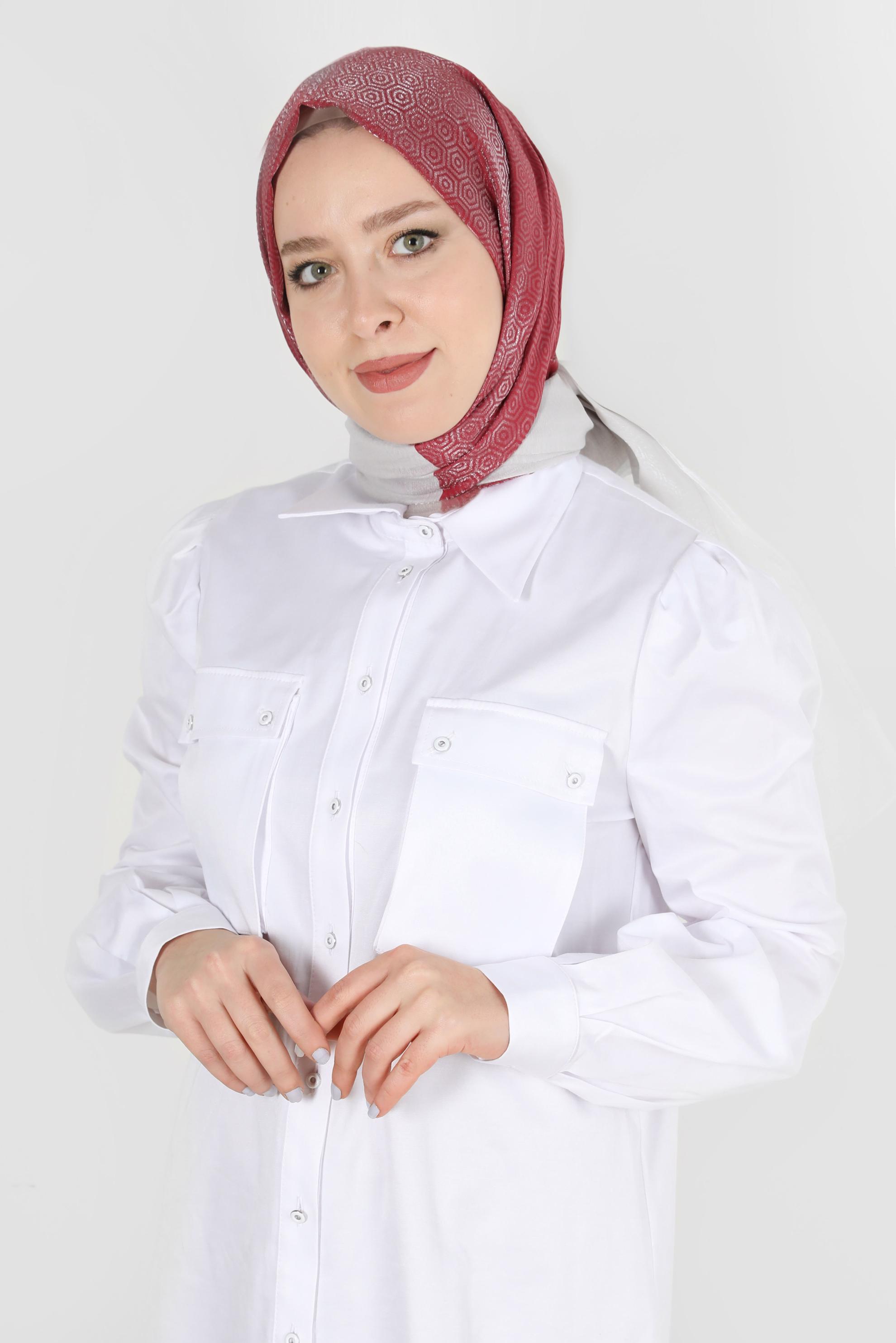 Tesettür giyim BORDO ALVİNA ŞAL 8065 