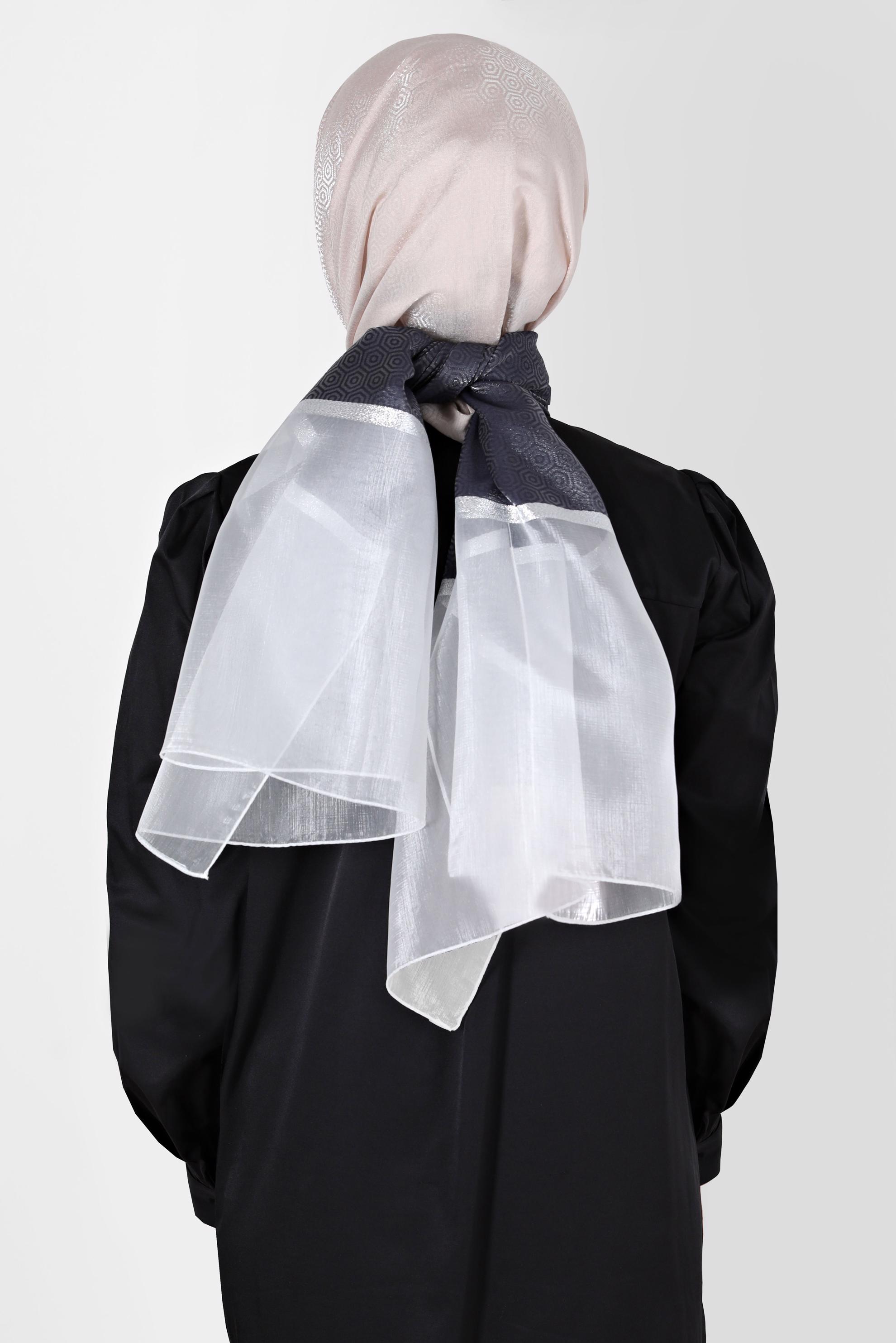 Tesettür giyim PUDRA ALVİNA ŞAL 8065 