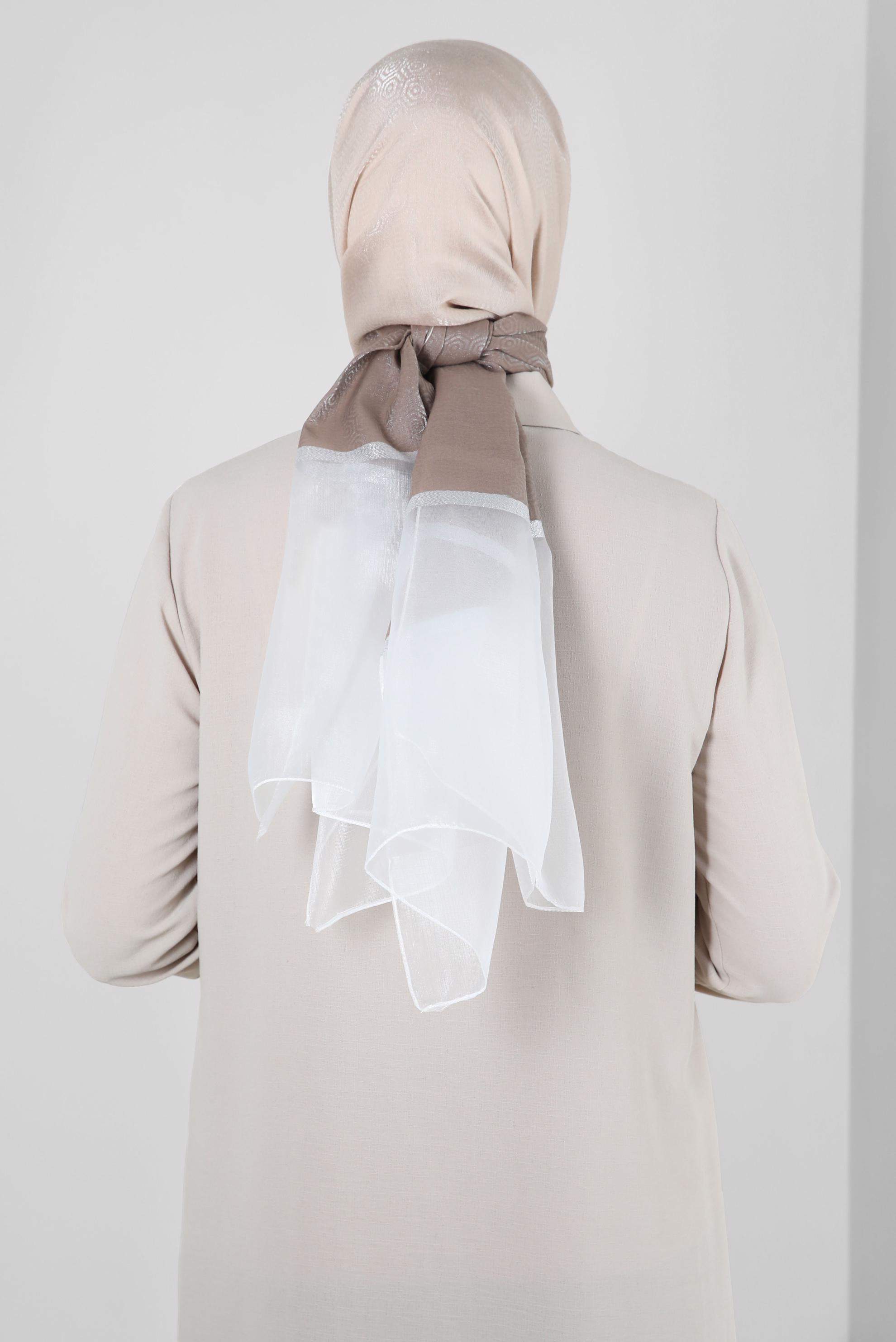 Tesettür giyim VİZON ALVİNA ŞAL 8065 