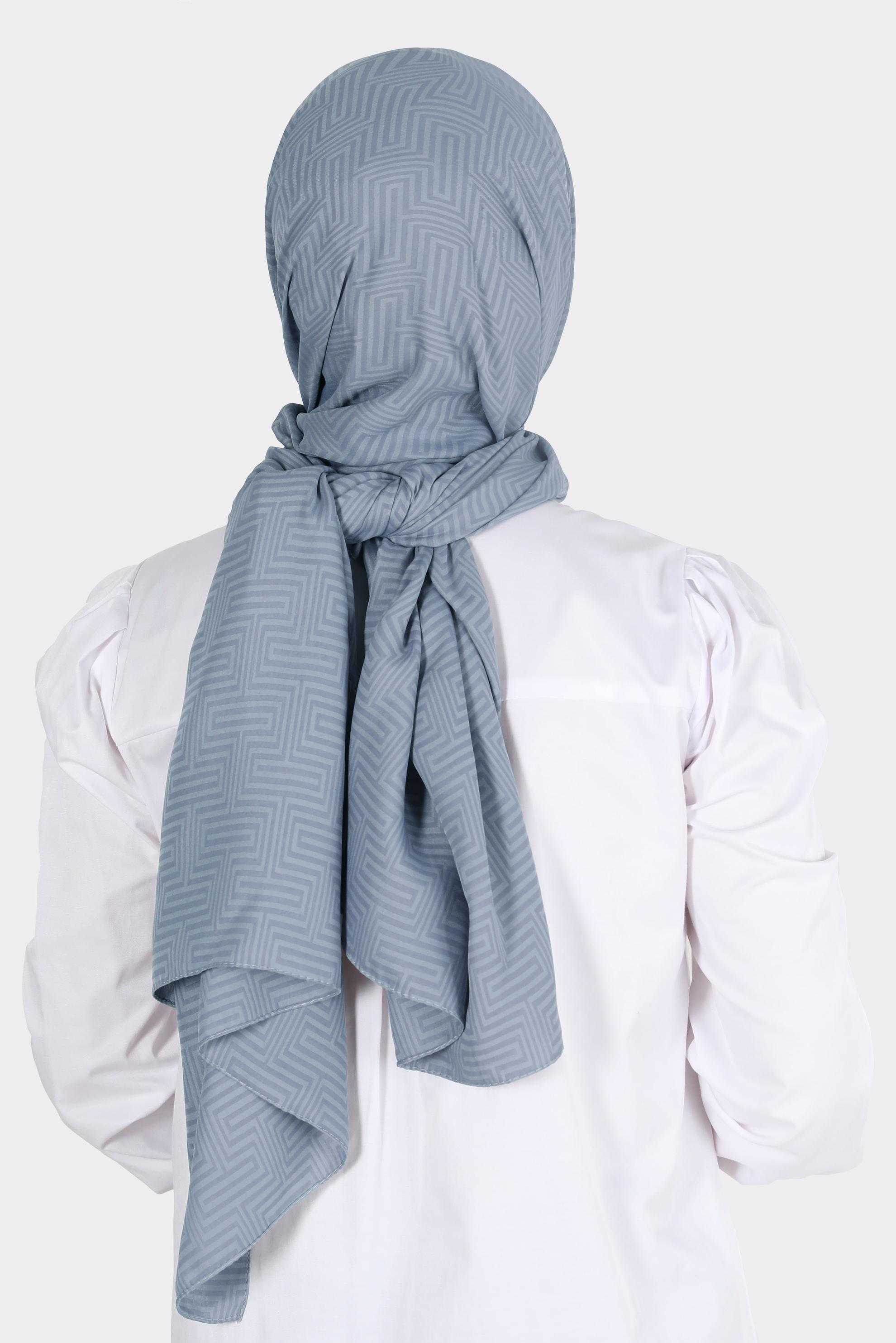 Tesettür giyim GRİ ALVİNA LABİRENT DESEN ŞAL 8067 