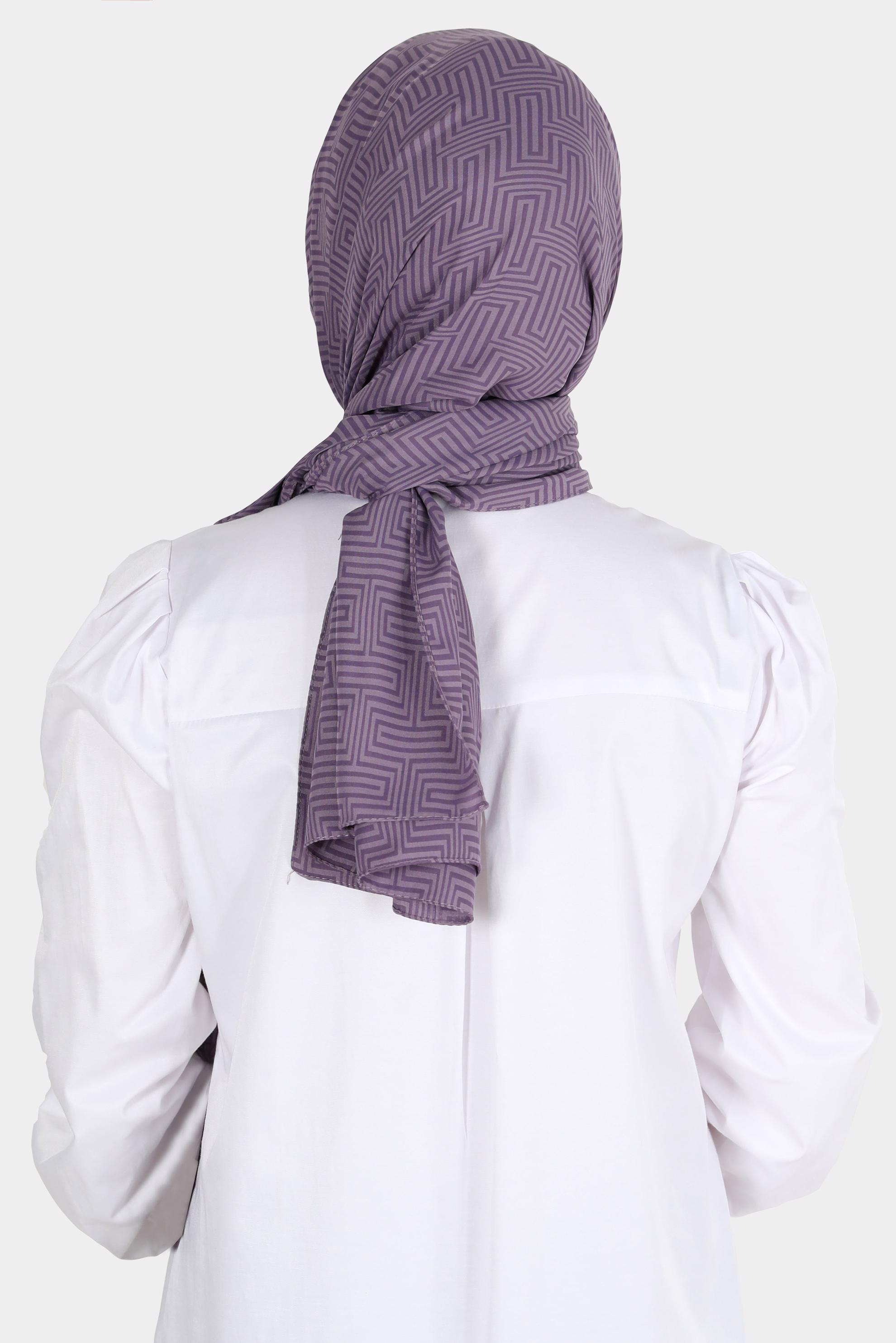 Tesettür giyim MOR ALVİNA LABİRENT DESEN ŞAL 8067 