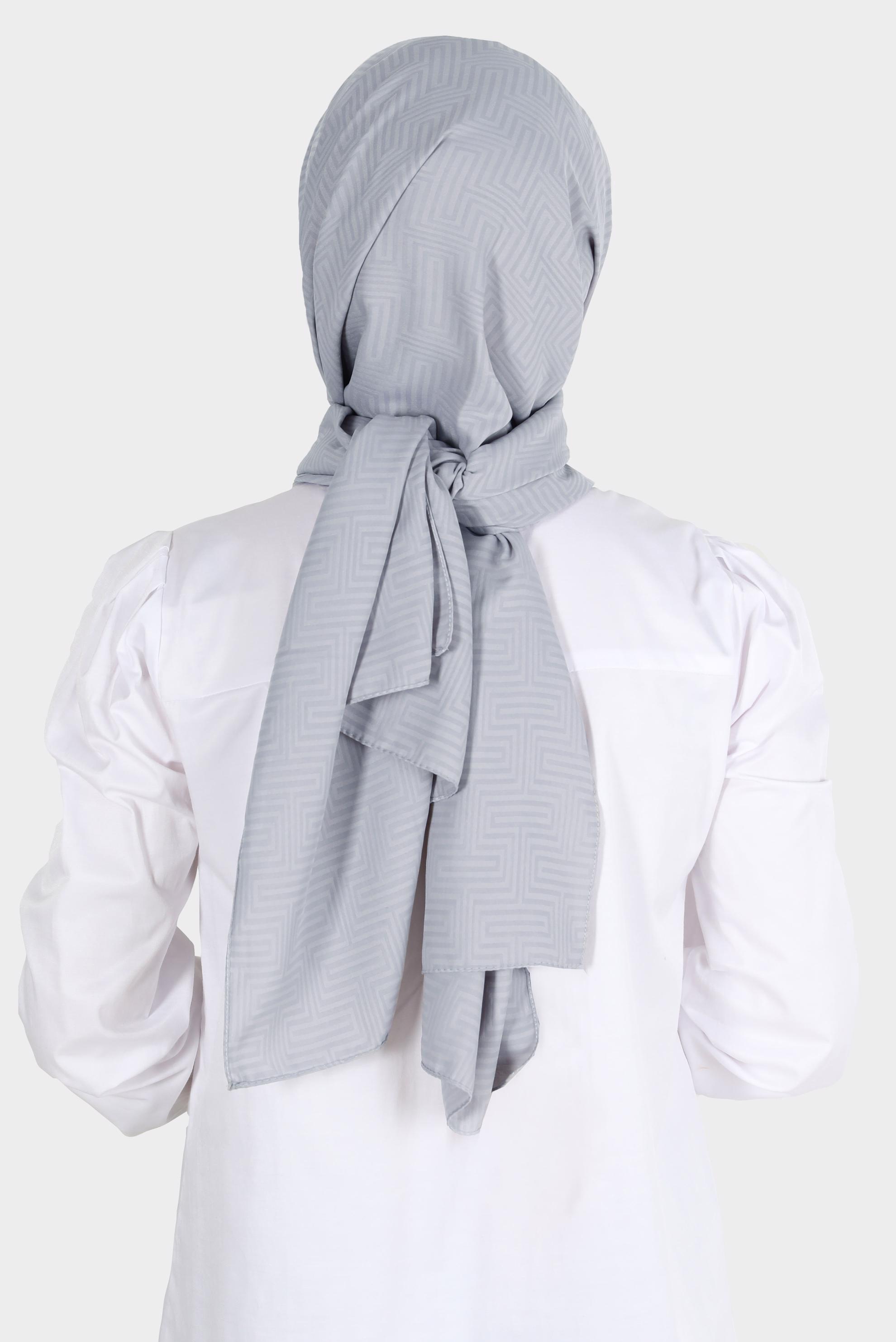 Tesettür giyim GRİ ALVİNA LABİRENT DESEN ŞAL 8067 