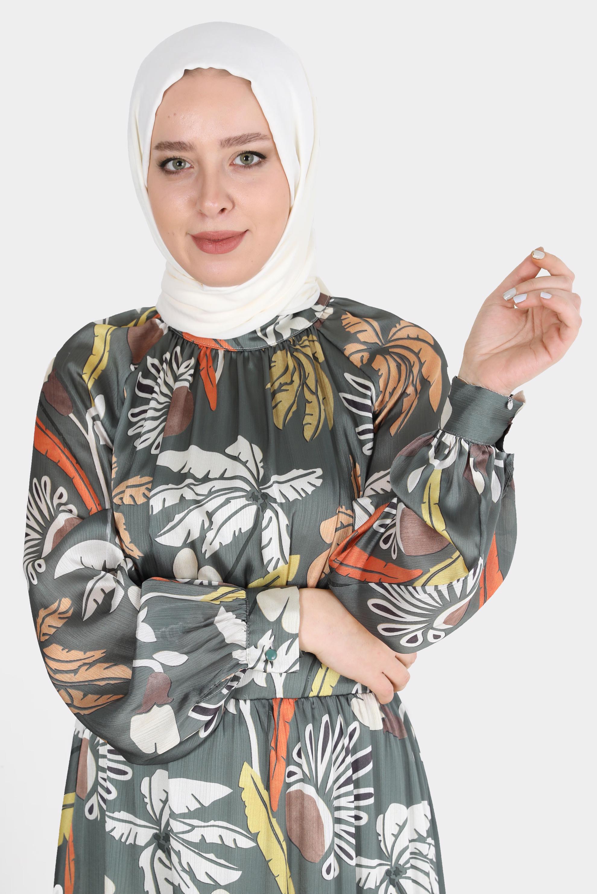 Tesettür giyim EKRU ALVİNA LABİRENT DESEN ŞAL 8067 