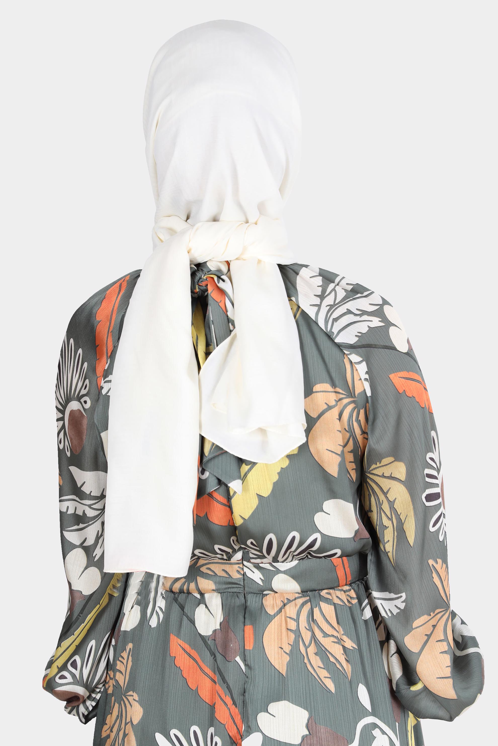 Tesettür giyim EKRU ALVİNA LABİRENT DESEN ŞAL 8067 