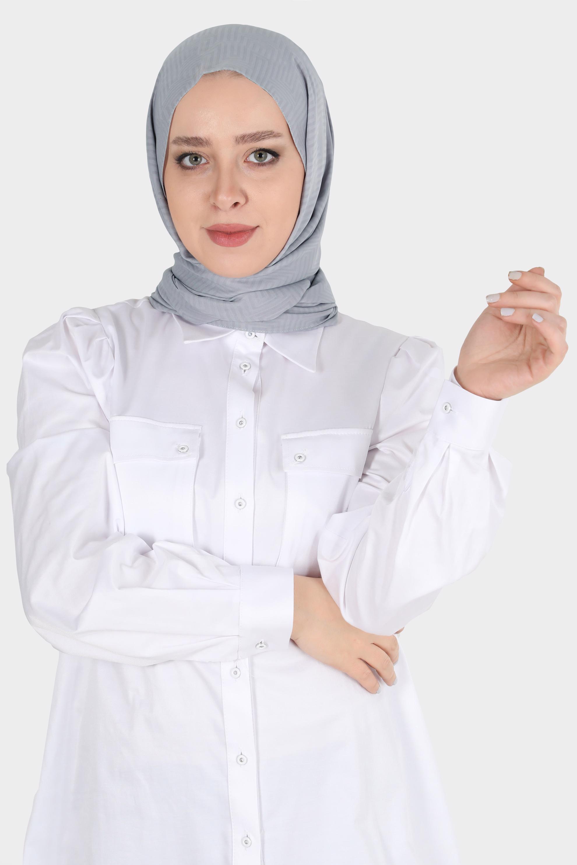 Tesettür giyim GÜMÜŞ ALVİNA LABİRENT DESEN ŞAL 8067 