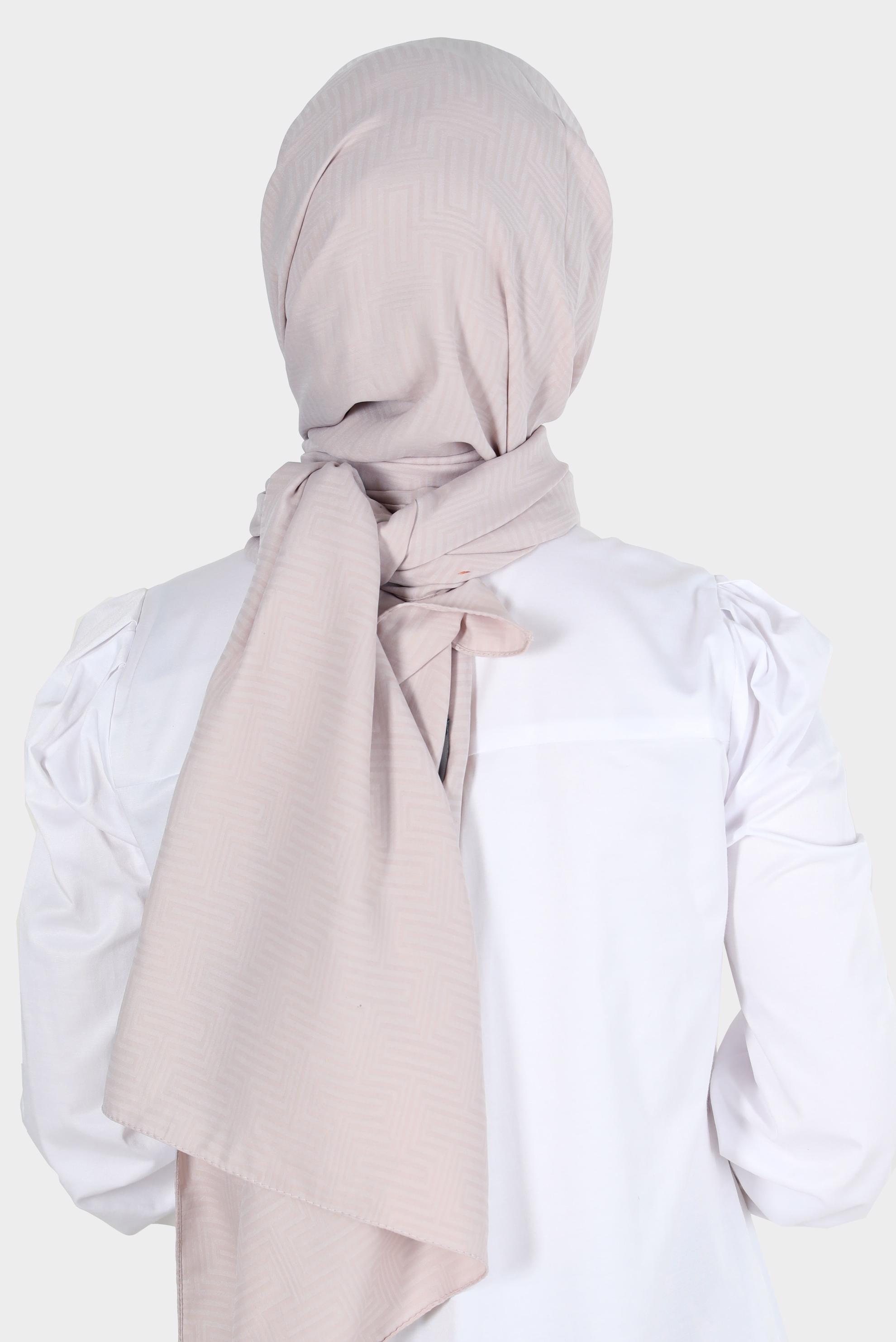 Tesettür giyim BEJ ALVİNA LABİRENT DESEN ŞAL 8067 