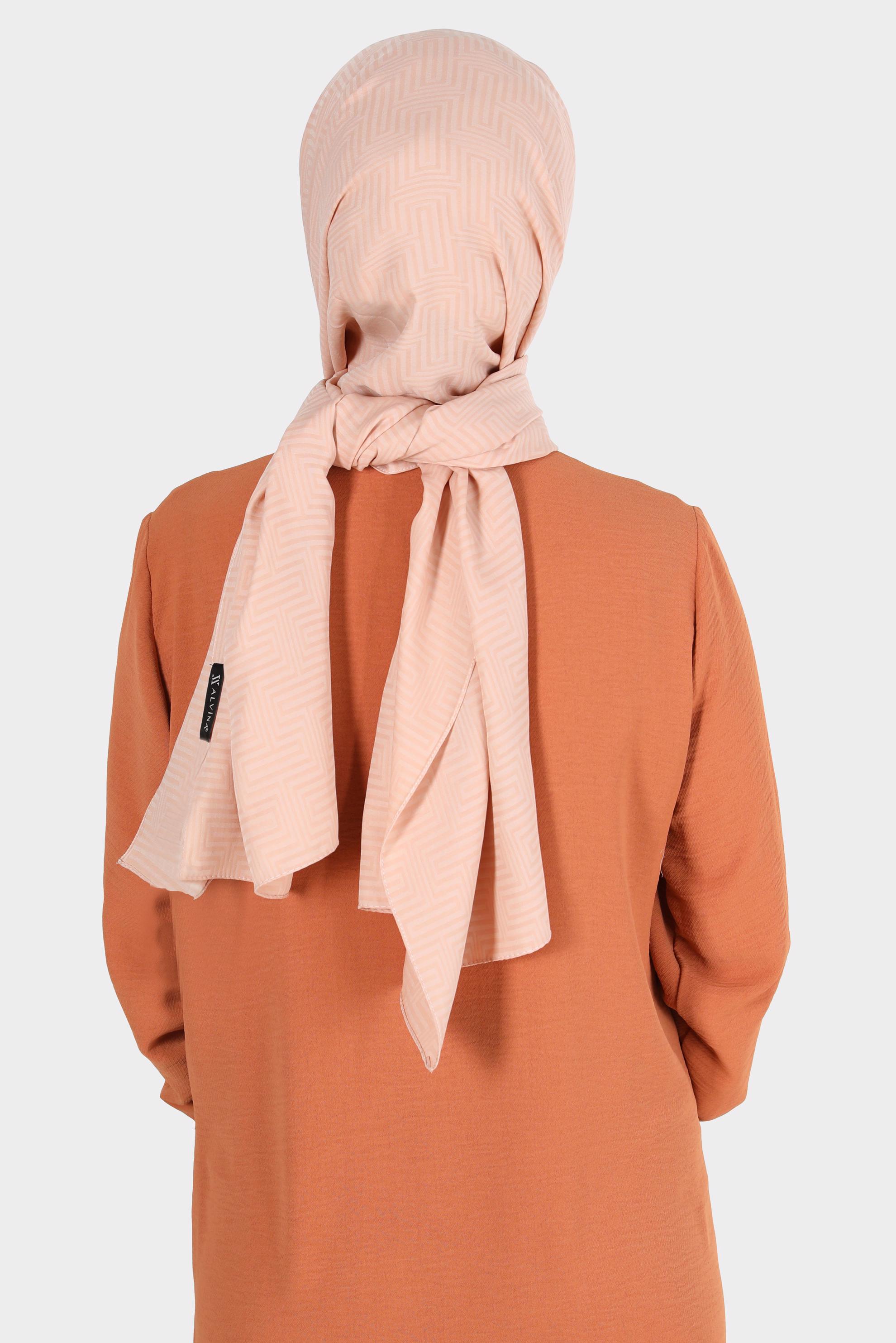 Tesettür giyim PUDRA ALVİNA LABİRENT DESEN ŞAL 8067 