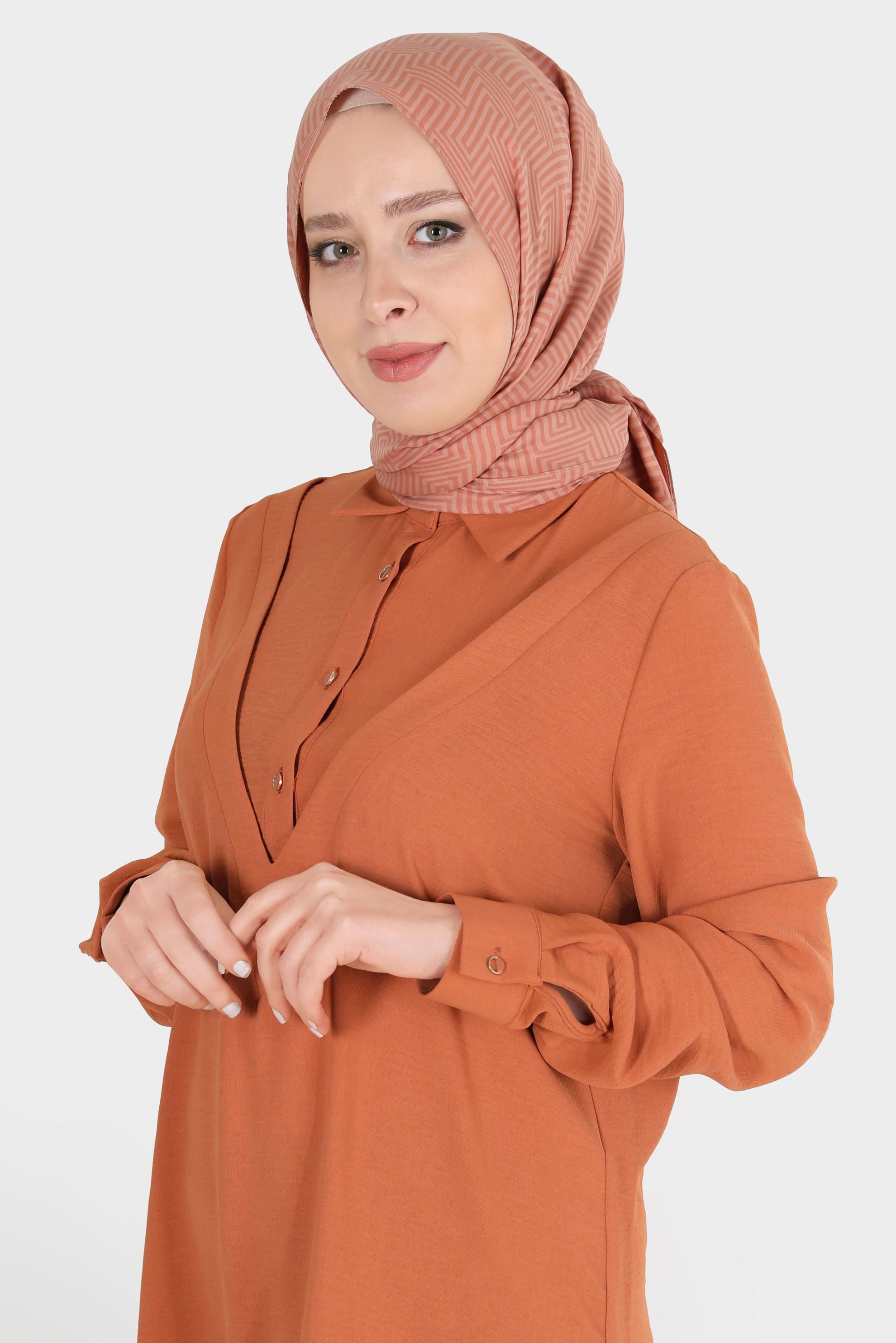 Tesettür giyim PEMBE ALVİNA LABİRENT DESEN ŞAL 8067 