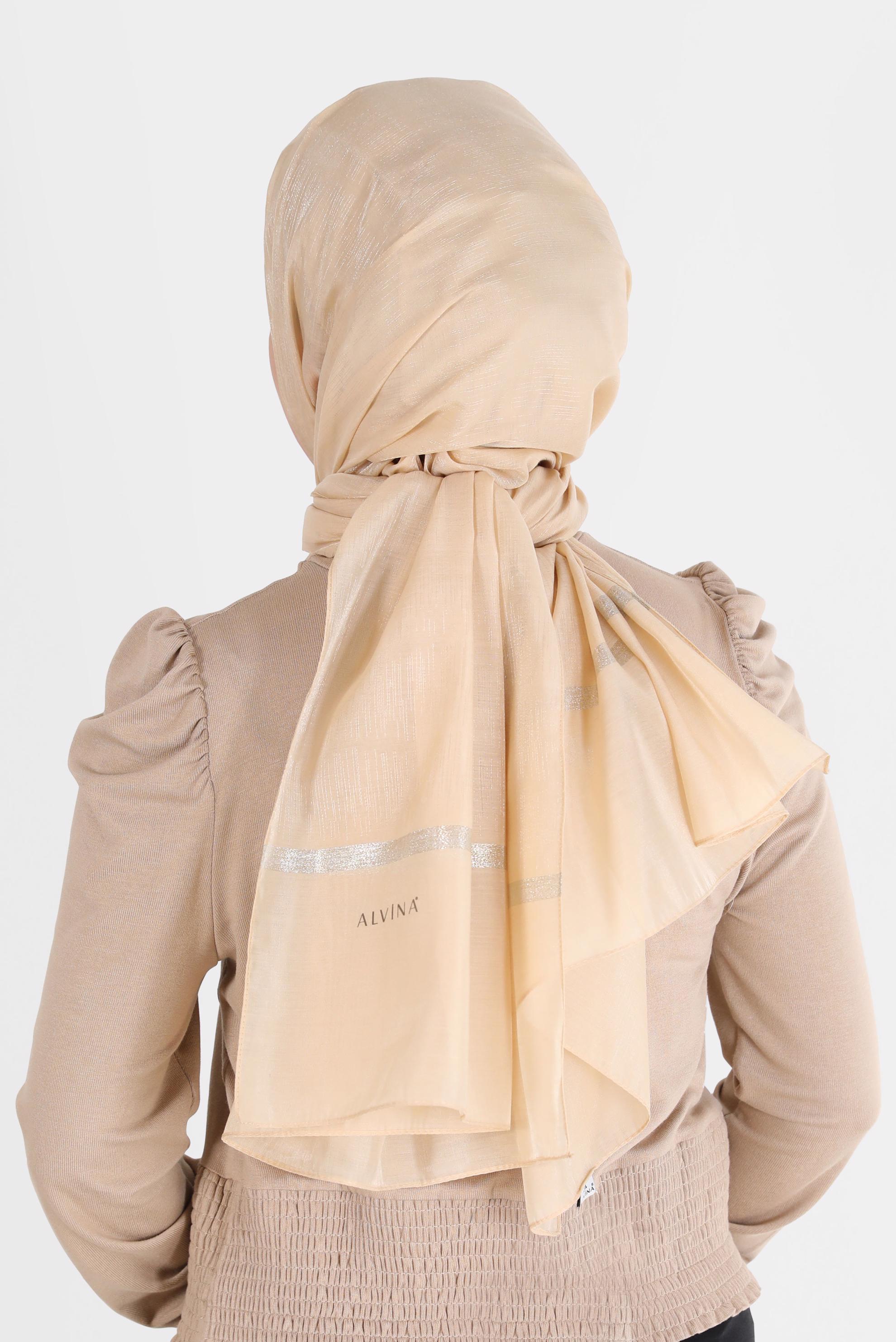 Tesettür giyim ALTIN ALVİNA SİMLİ ŞAL 8068 