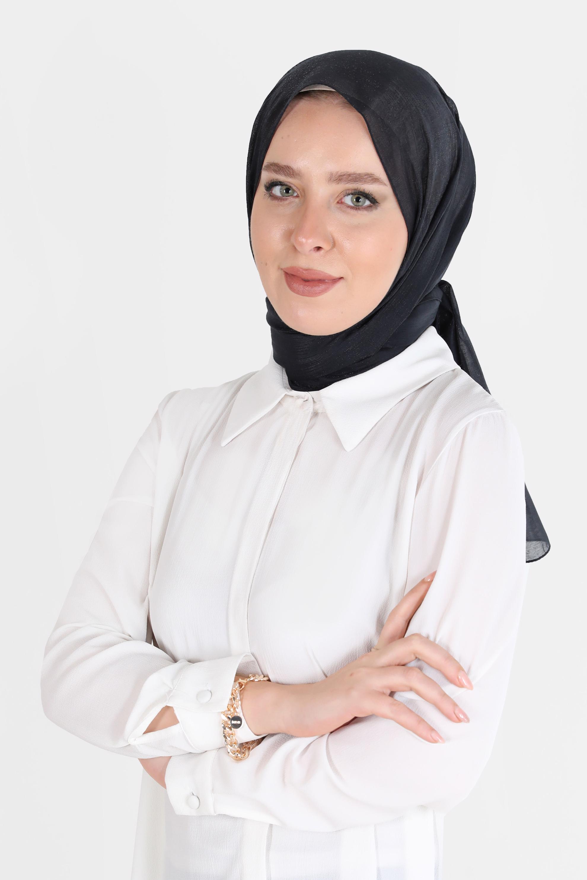 Tesettür giyim LACİVERT ALVİNA SİMLİ ŞAL 8068 