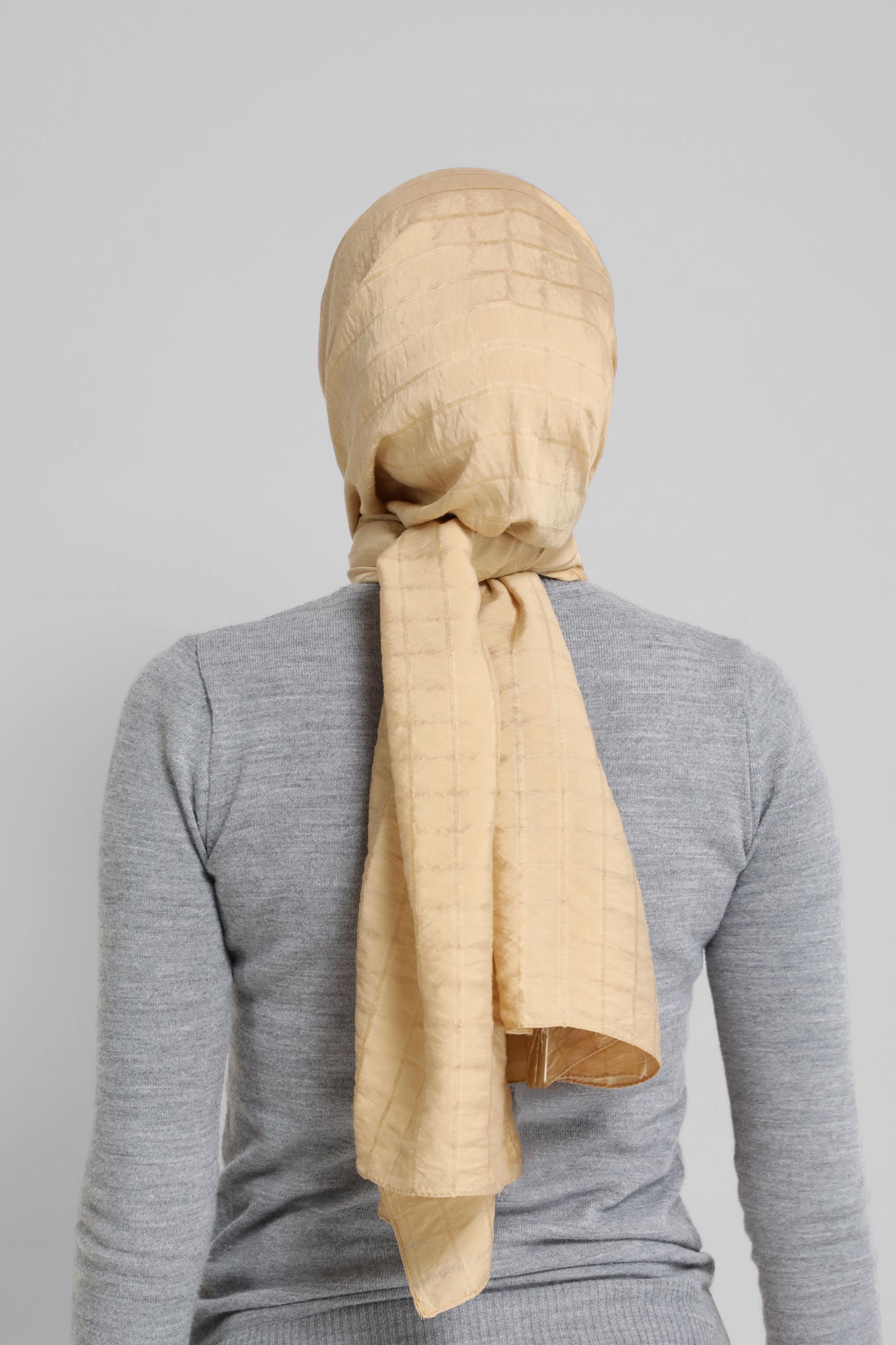 Hijab clothing GOLD ALVİNA CHECKED SHAWL 8069 