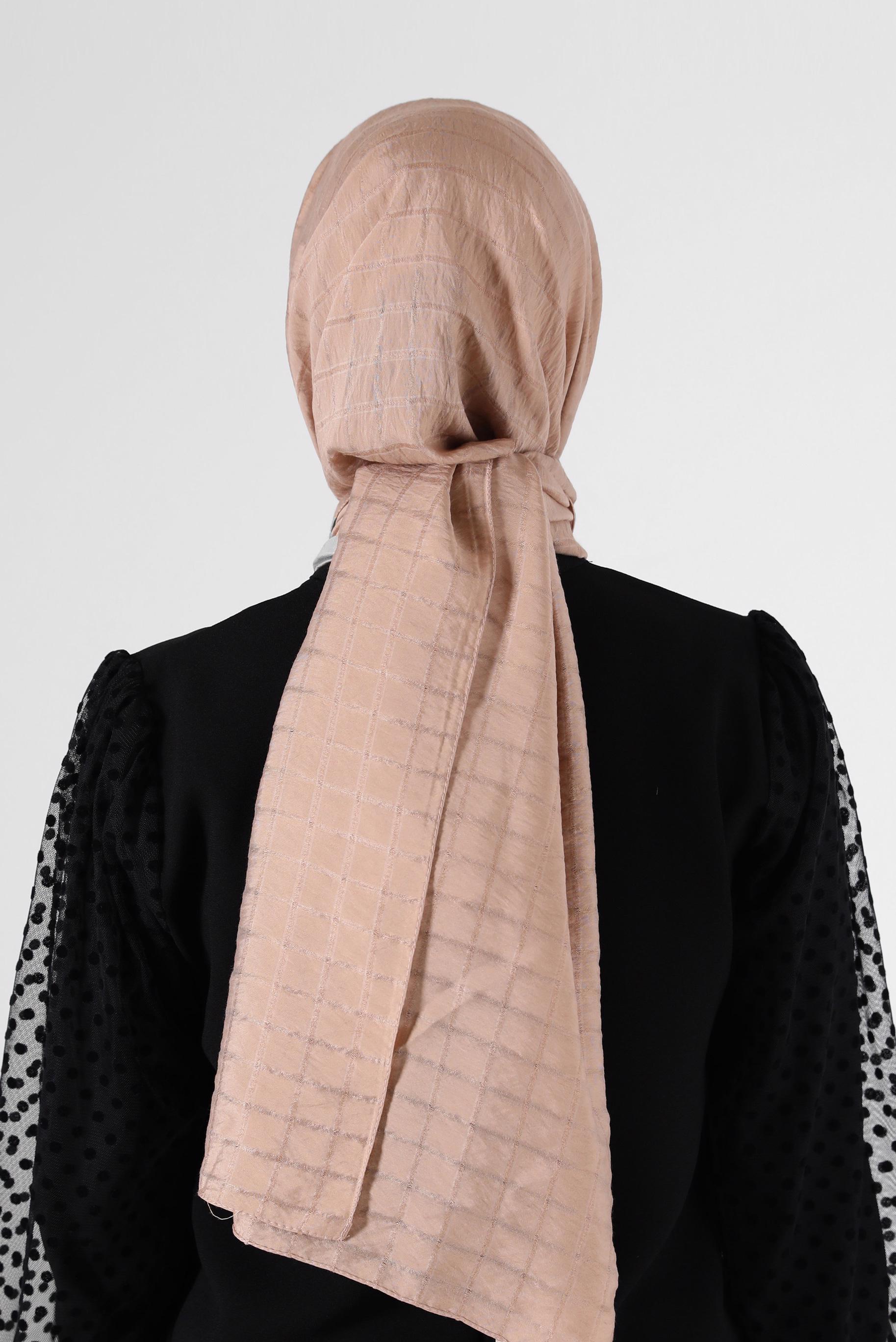 Tesettür giyim VİZON ALVİNA KARE KUTU ŞAL 8069 