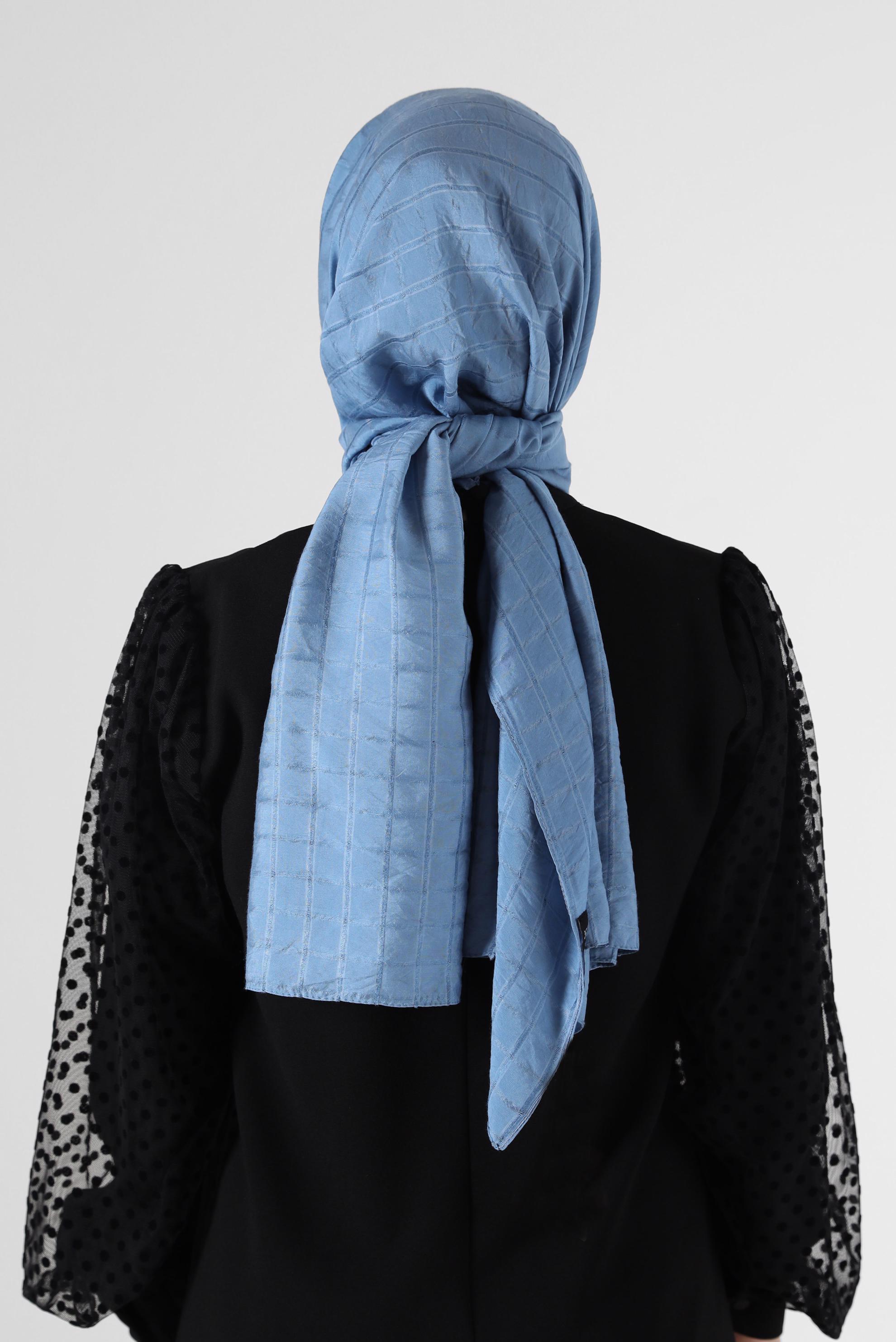 Tesettür giyim LACİVERT ALVİNA KARE KUTU ŞAL 8069 