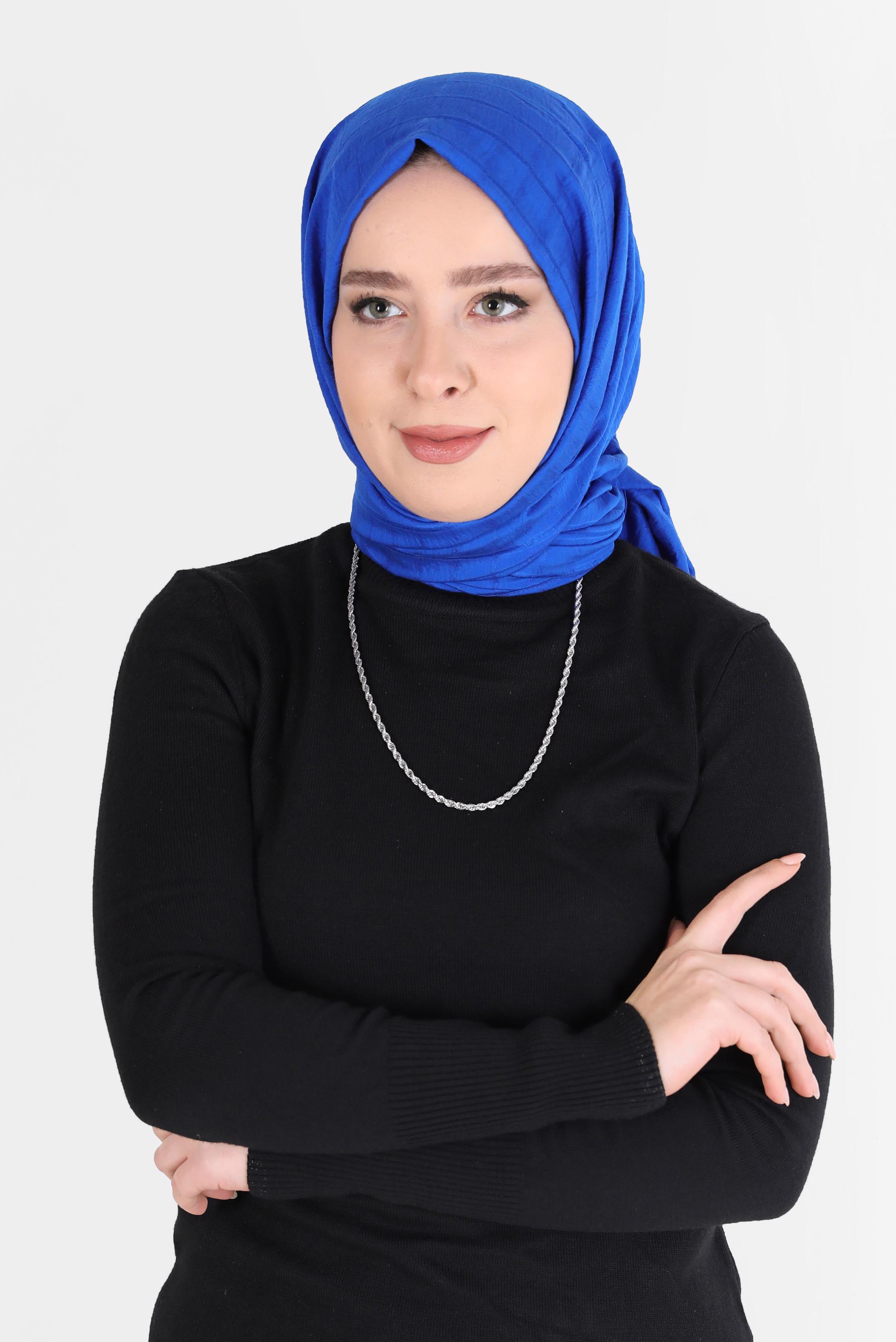 Tesettür giyim LACİVERT ALVİNA KARE KUTU ŞAL 8069 