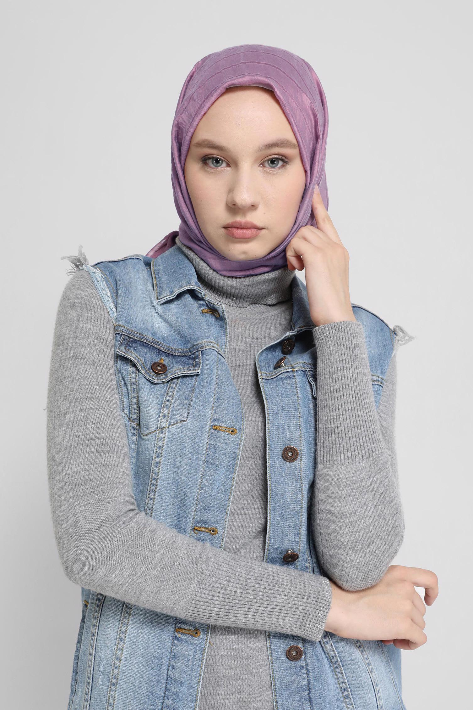 Tesettür giyim MOR ALVİNA KARE KUTU ŞAL 8069 