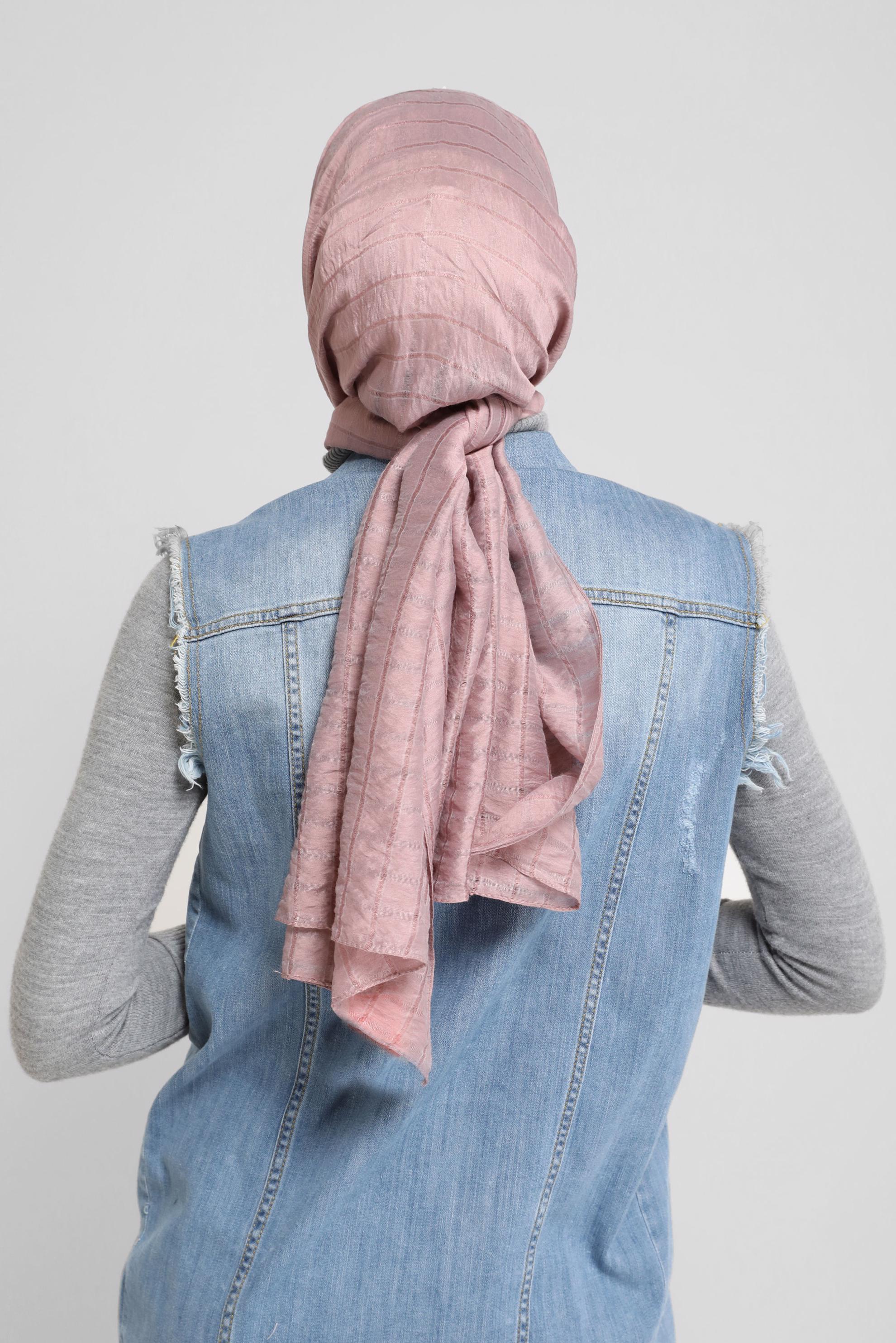 Tesettür giyim PUDRA ALVİNA KARE KUTU ŞAL 8069 