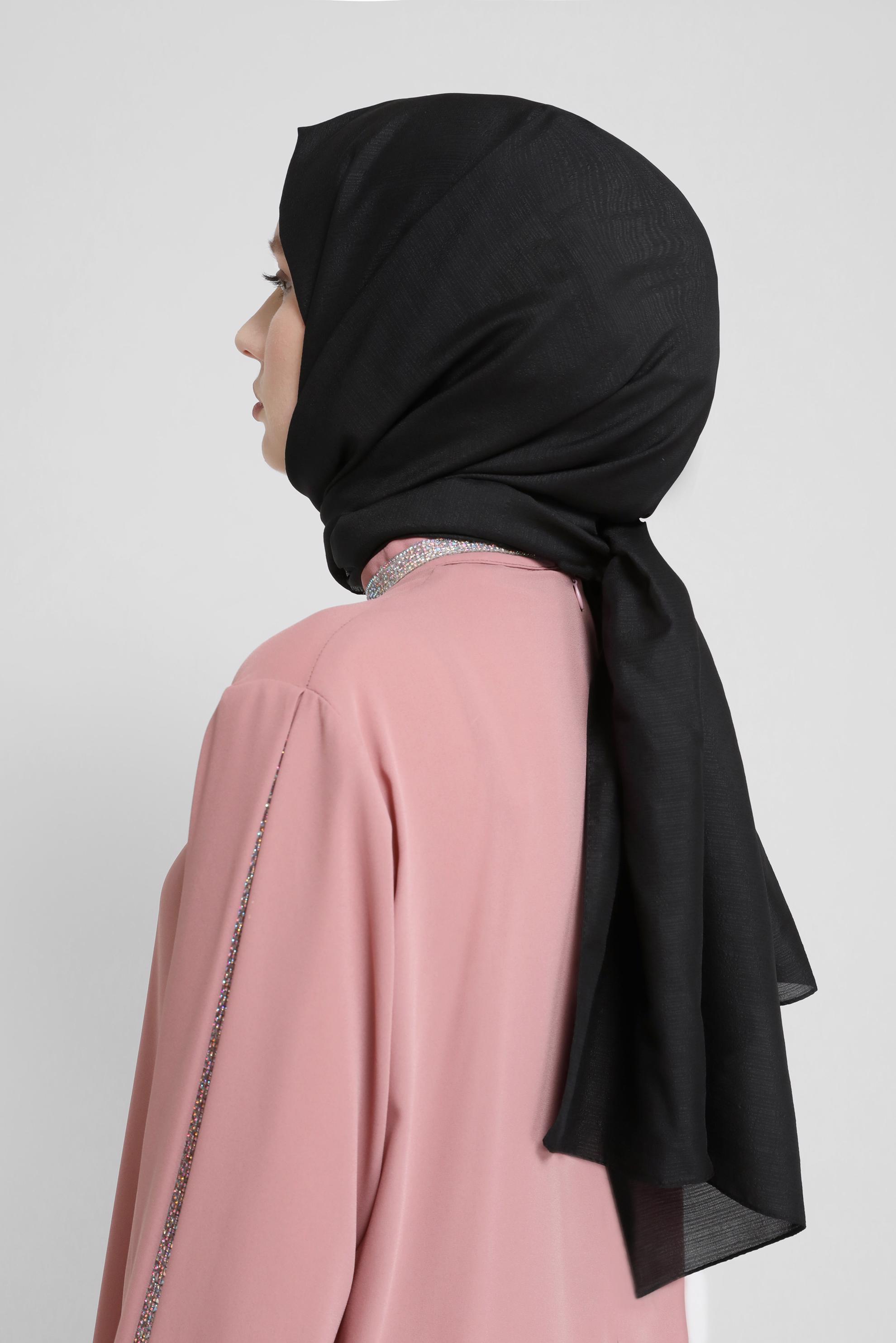 Vêtements hijab NOIR CHÂLE EN MOUSSELINE ALVINA 8073