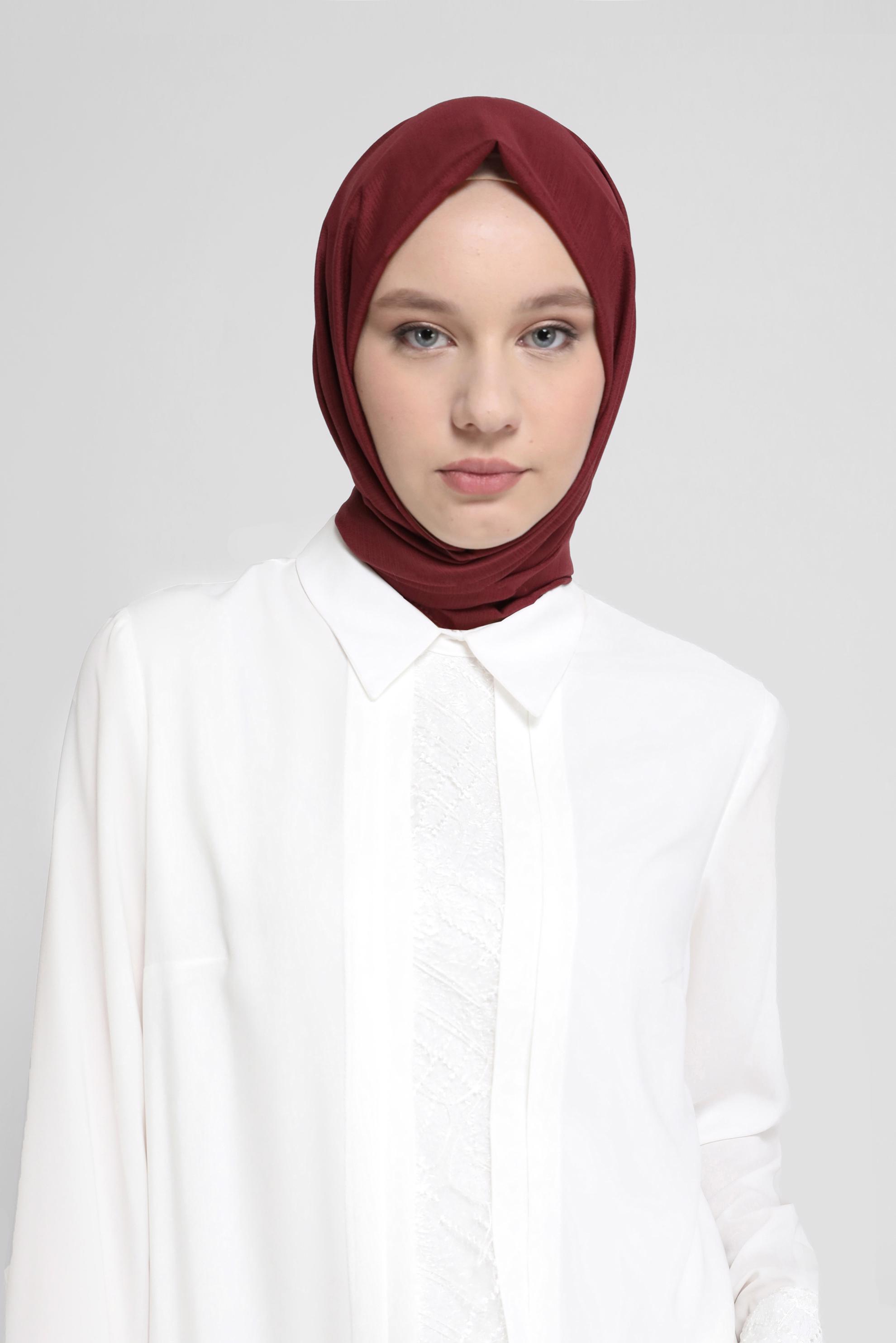 Vêtements hijab ROUGE BORDEAUX CHÂLE EN MOUSSELINE ALVINA 8073