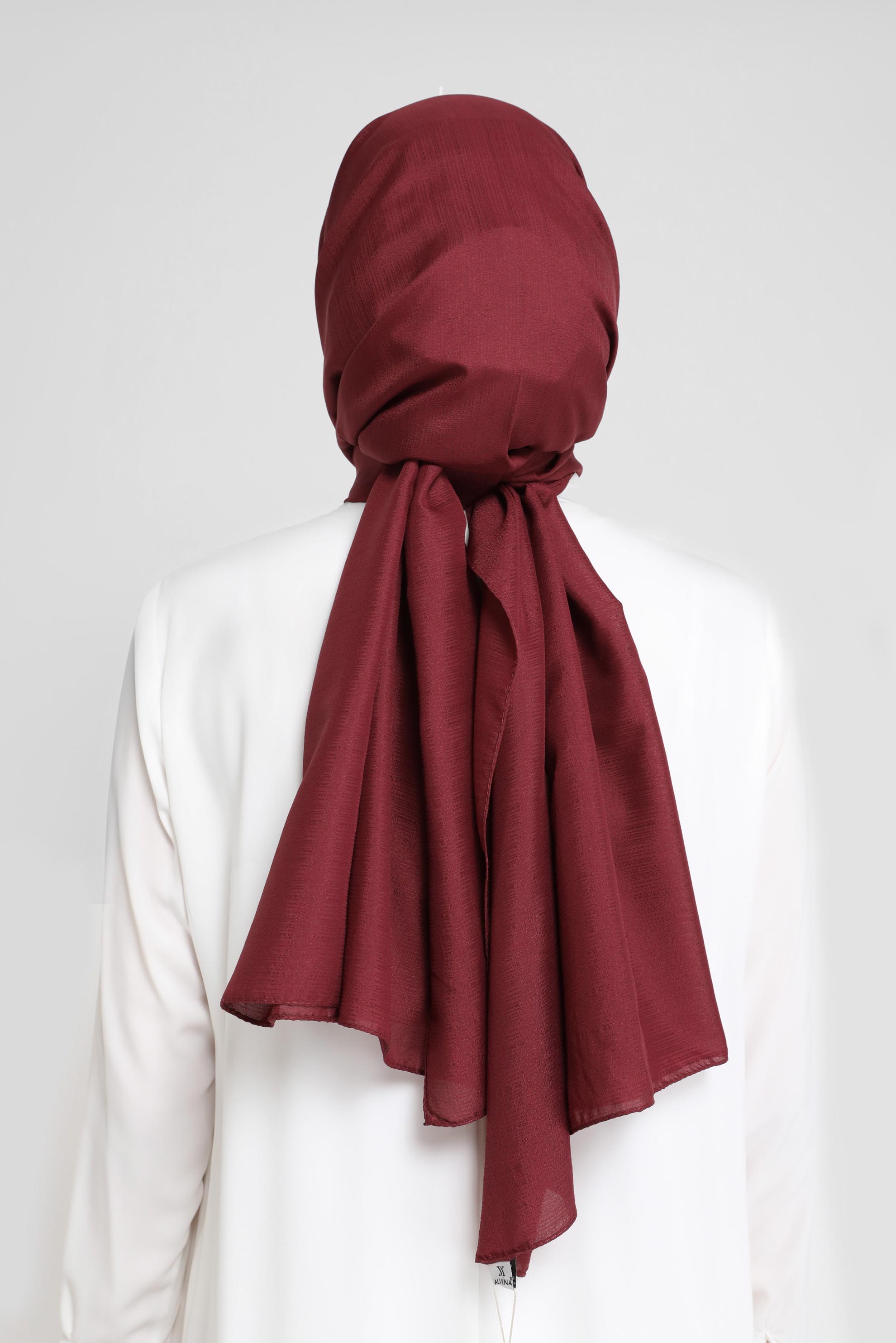 Vêtements hijab ROUGE BORDEAUX CHÂLE EN MOUSSELINE ALVINA 8073