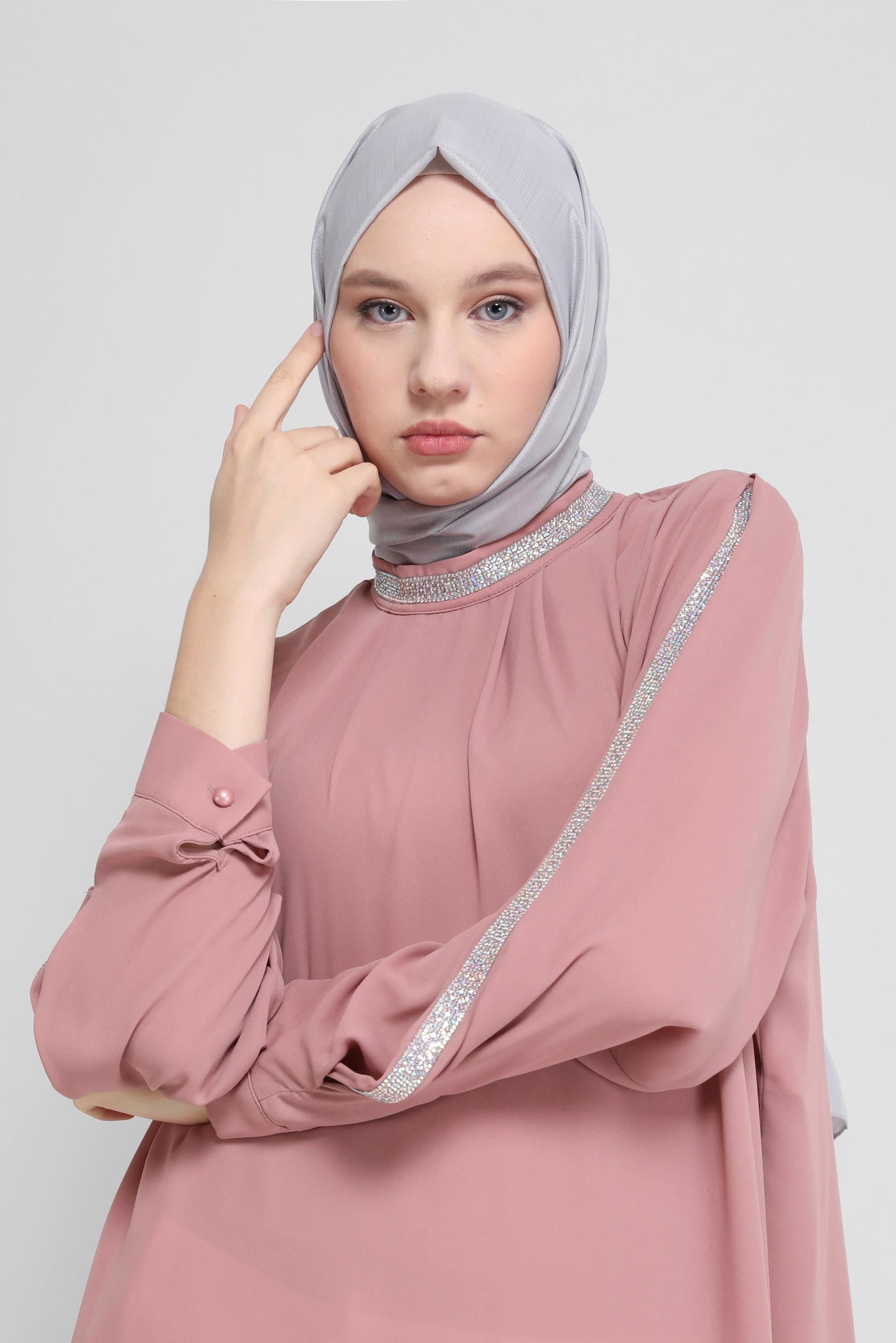 Vêtements hijab ARGENT CHÂLE EN MOUSSELINE ALVINA 8073