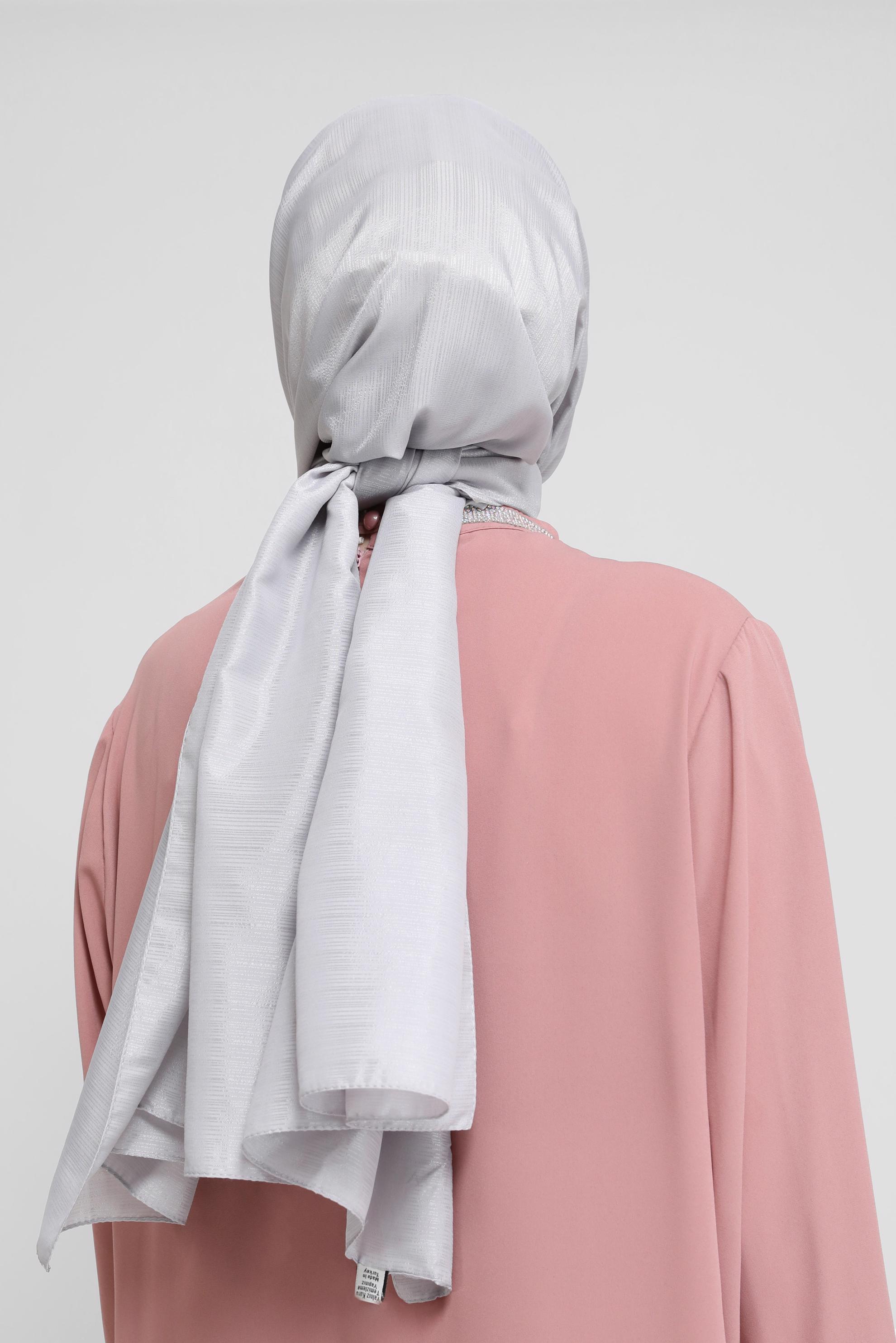 Vêtements hijab ARGENT CHÂLE EN MOUSSELINE ALVINA 8073
