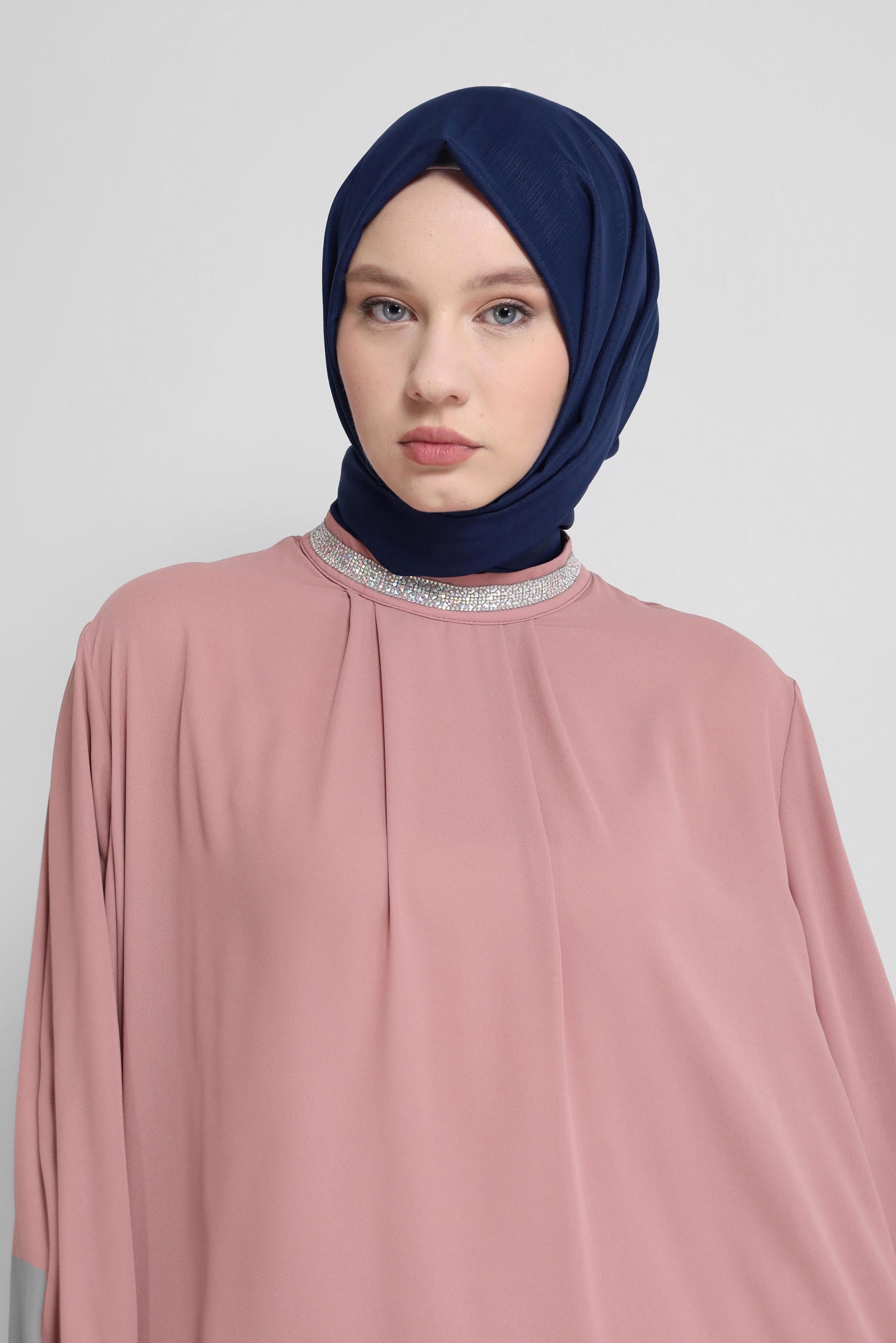 Vêtements hijab BLEU MARINE CHÂLE EN MOUSSELINE ALVINA 8073