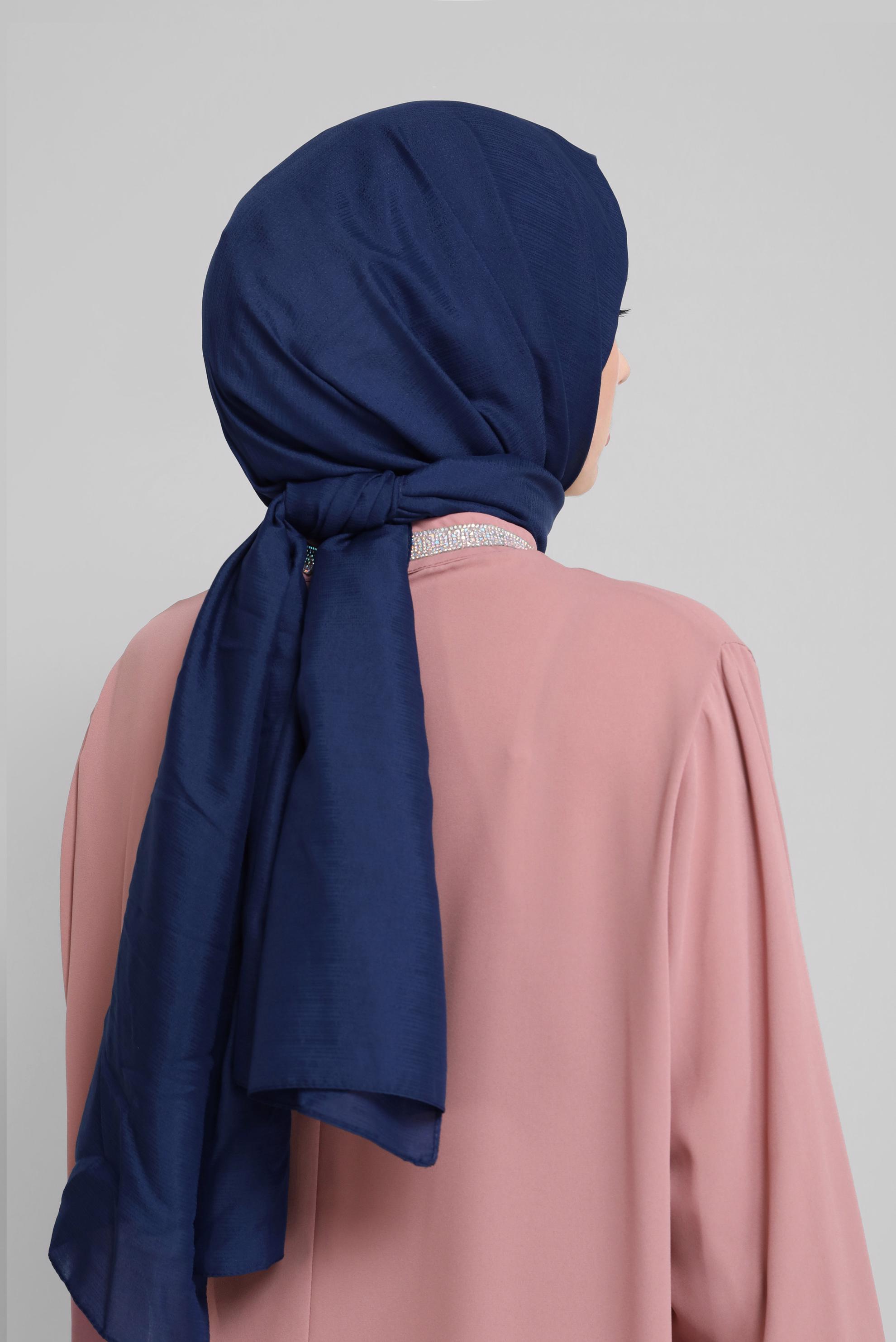 Vêtements hijab BLEU MARINE CHÂLE EN MOUSSELINE ALVINA 8073