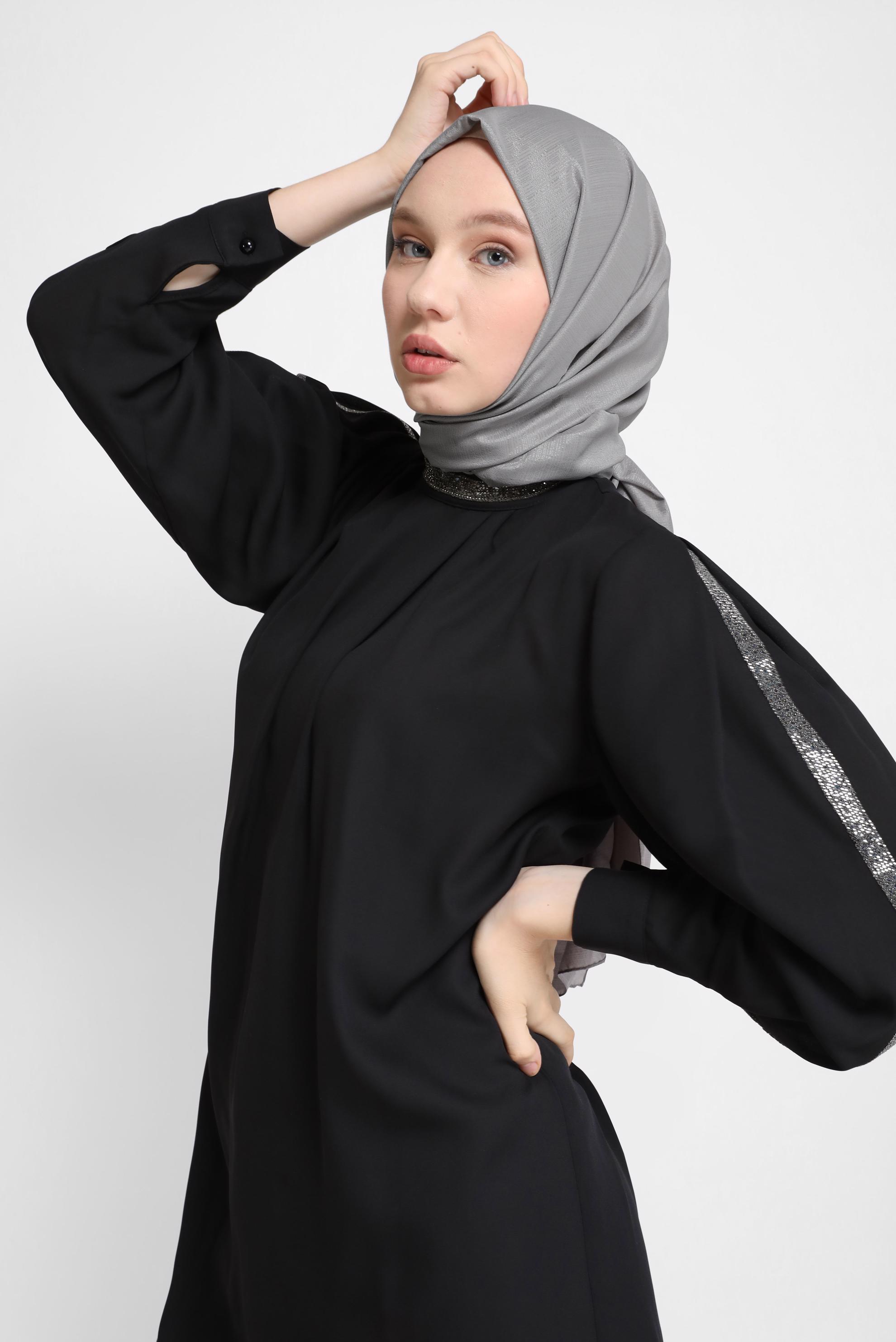 Tesettür giyim GRİ ALVİNA ŞİFON ŞAL 8073