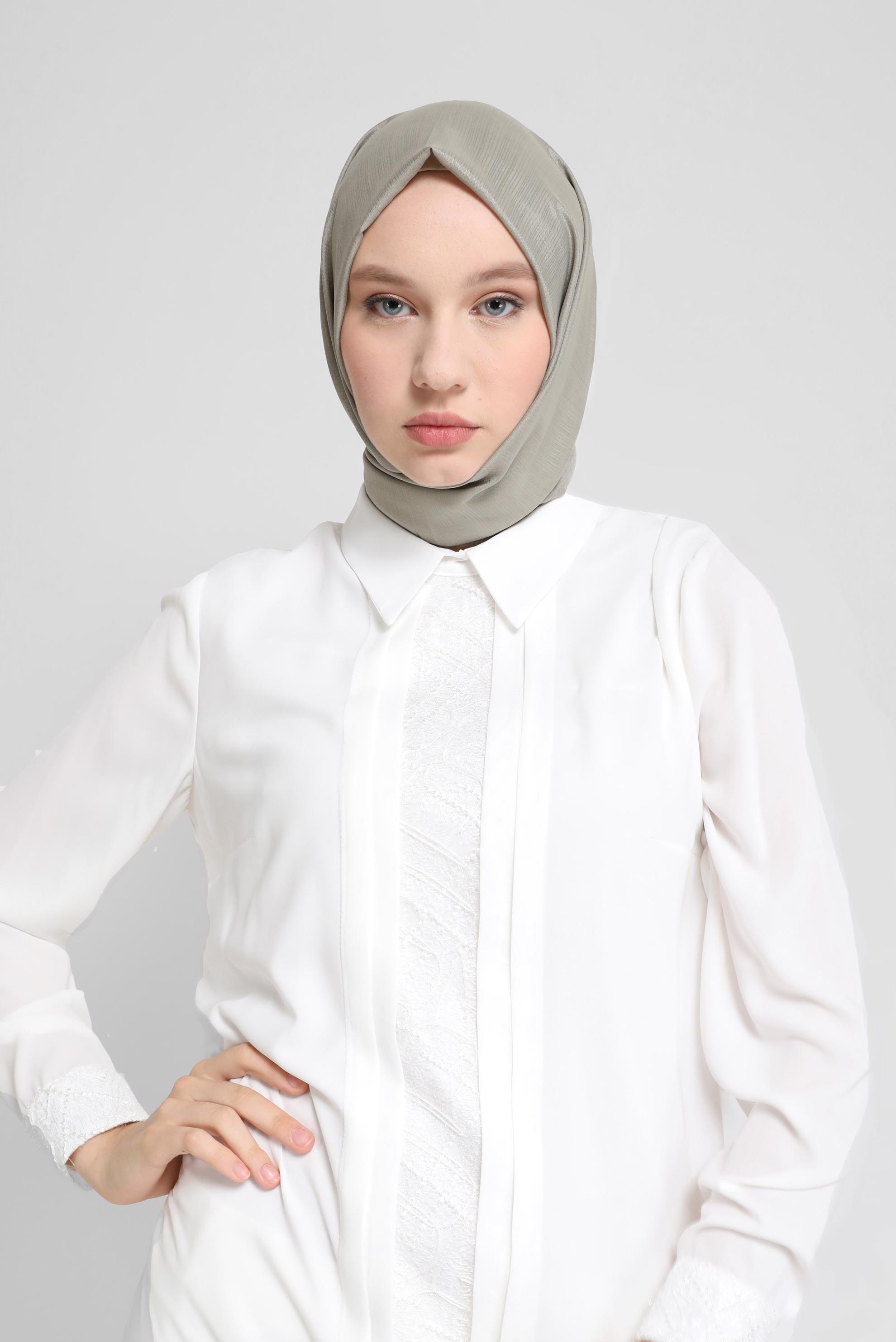 Vêtements hijab VERT CHÂLE EN MOUSSELINE ALVINA 8073