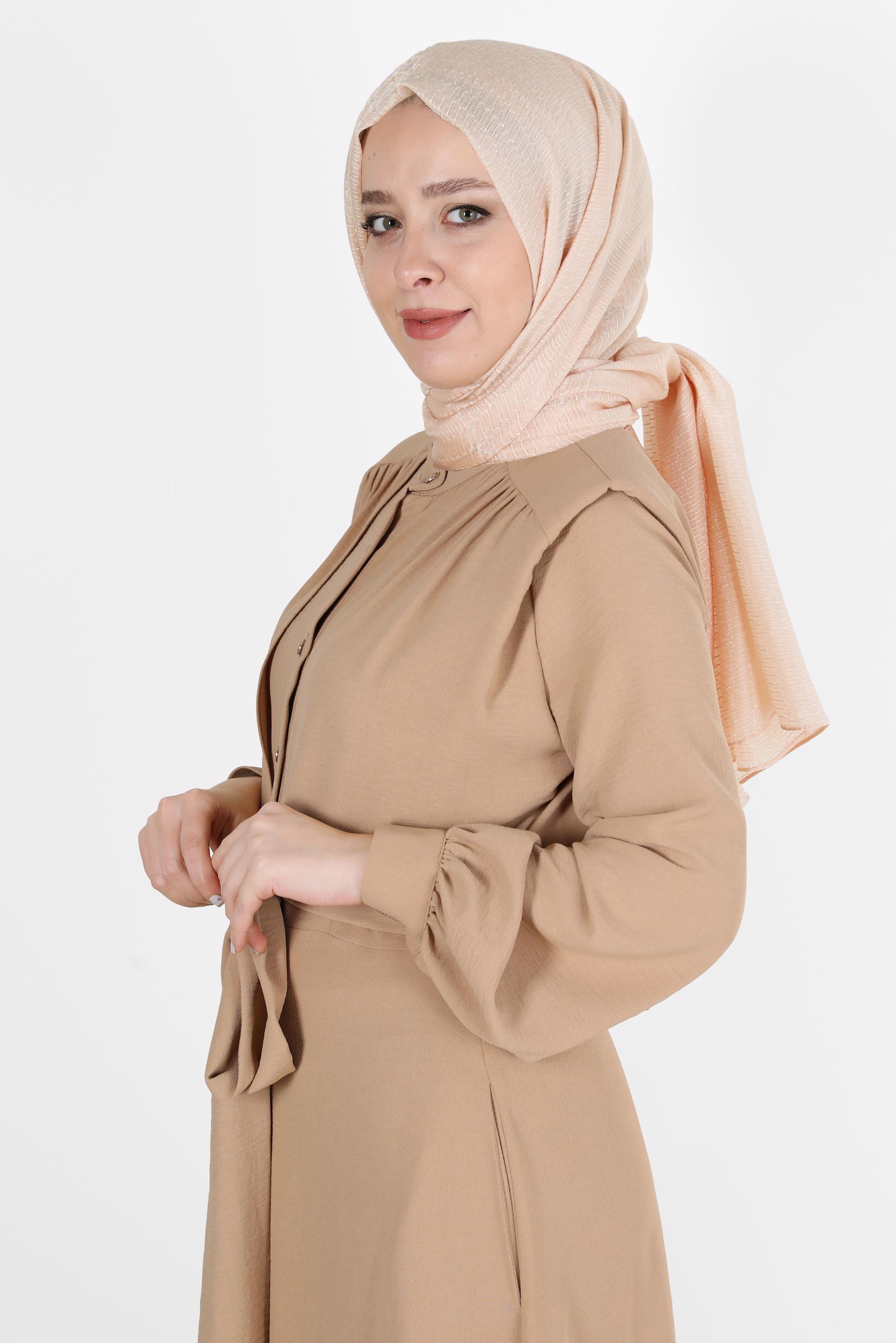 Tesettür giyim PUDRA 8074 ALVİNA BELLA SERİSİ-1 (NRL)