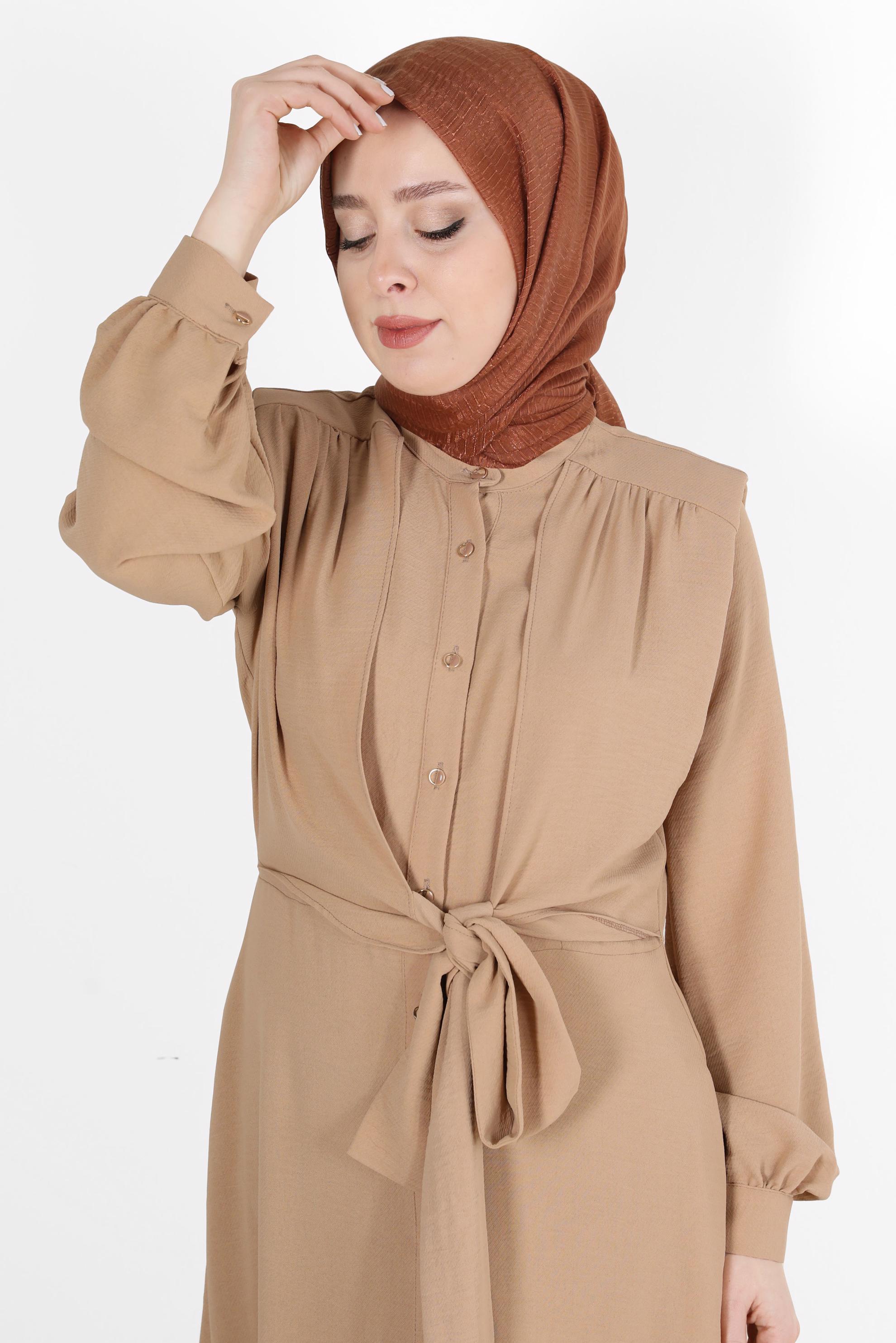 Tesettür giyim KAHVE 8074 ALVİNA BELLA SERİSİ-1 (NRL)