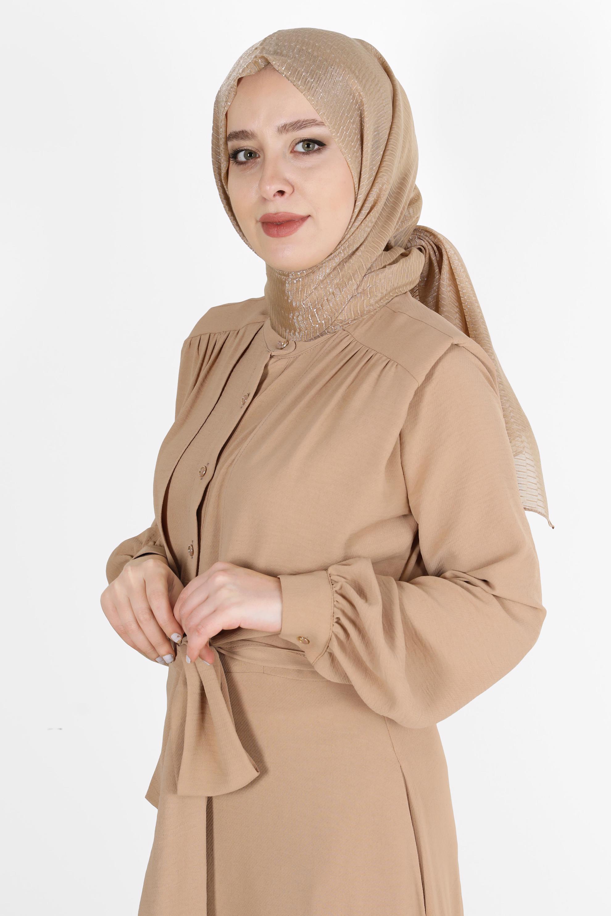 Tesettür giyim KAHVE 8074 ALVİNA BELLA SERİSİ-1 (NRL)