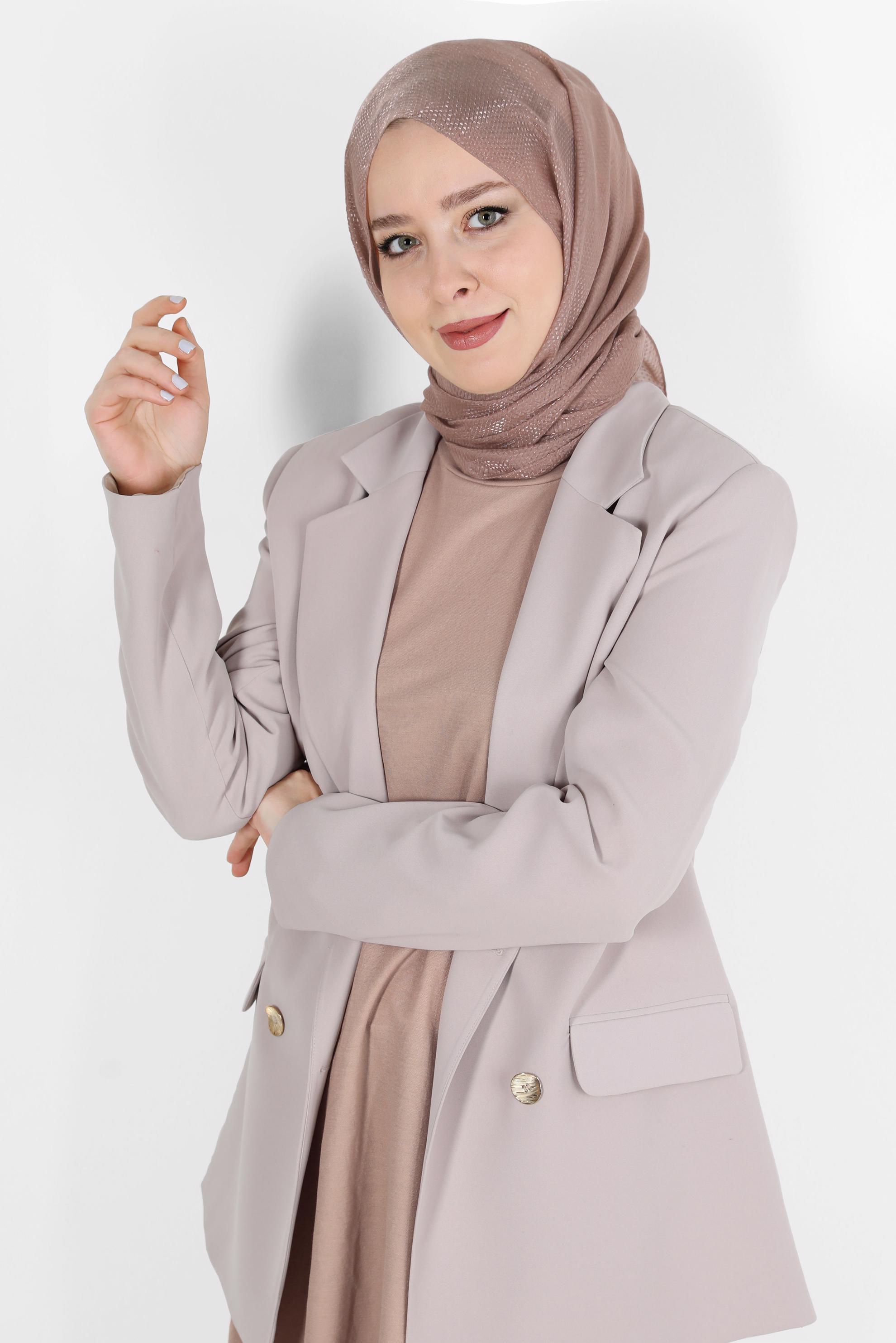 Tesettür giyim BEJ ALVİNA BELLA ŞAL 8075 
