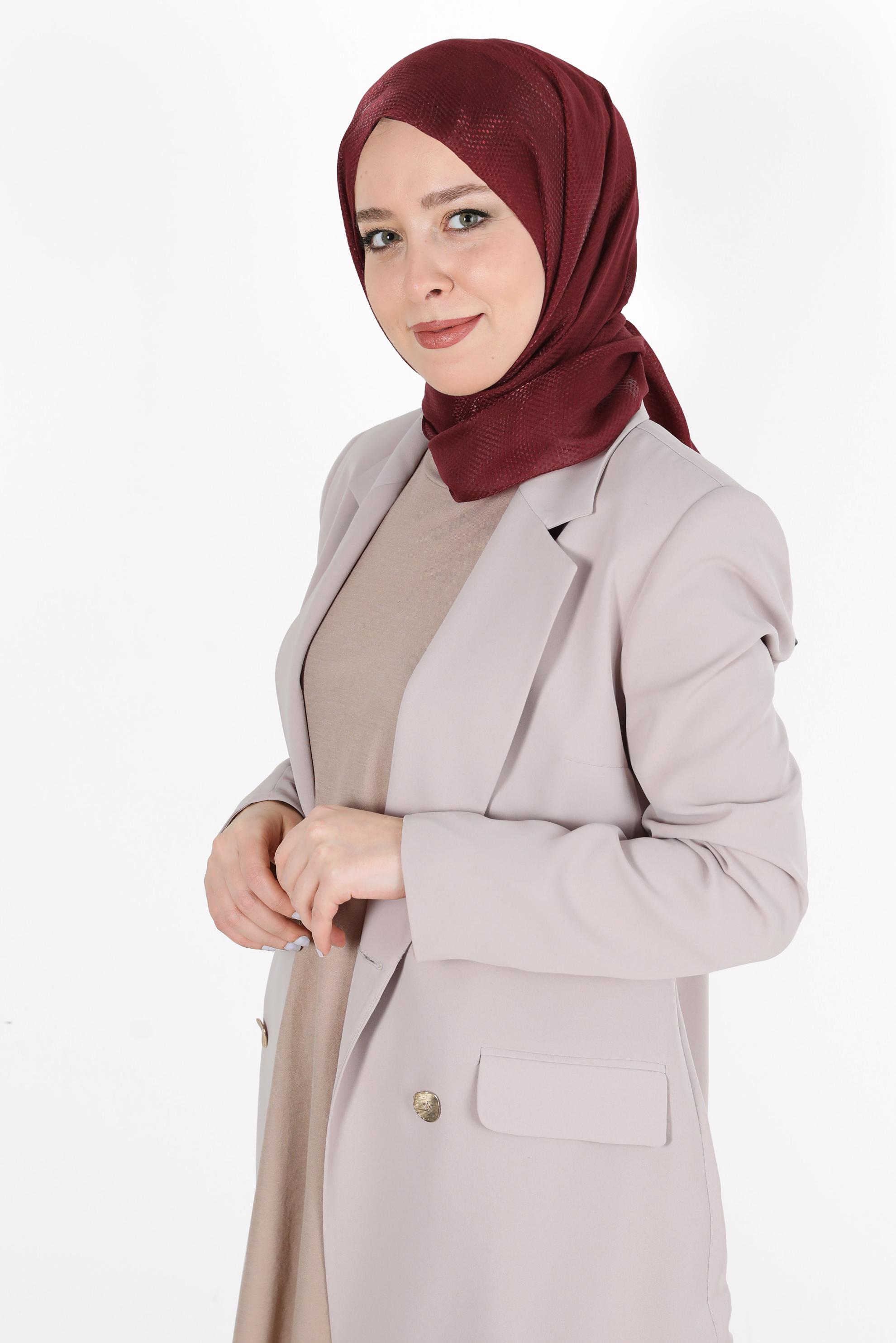 Tesettür giyim BORDO ALVİNA BELLA ŞAL 8075 