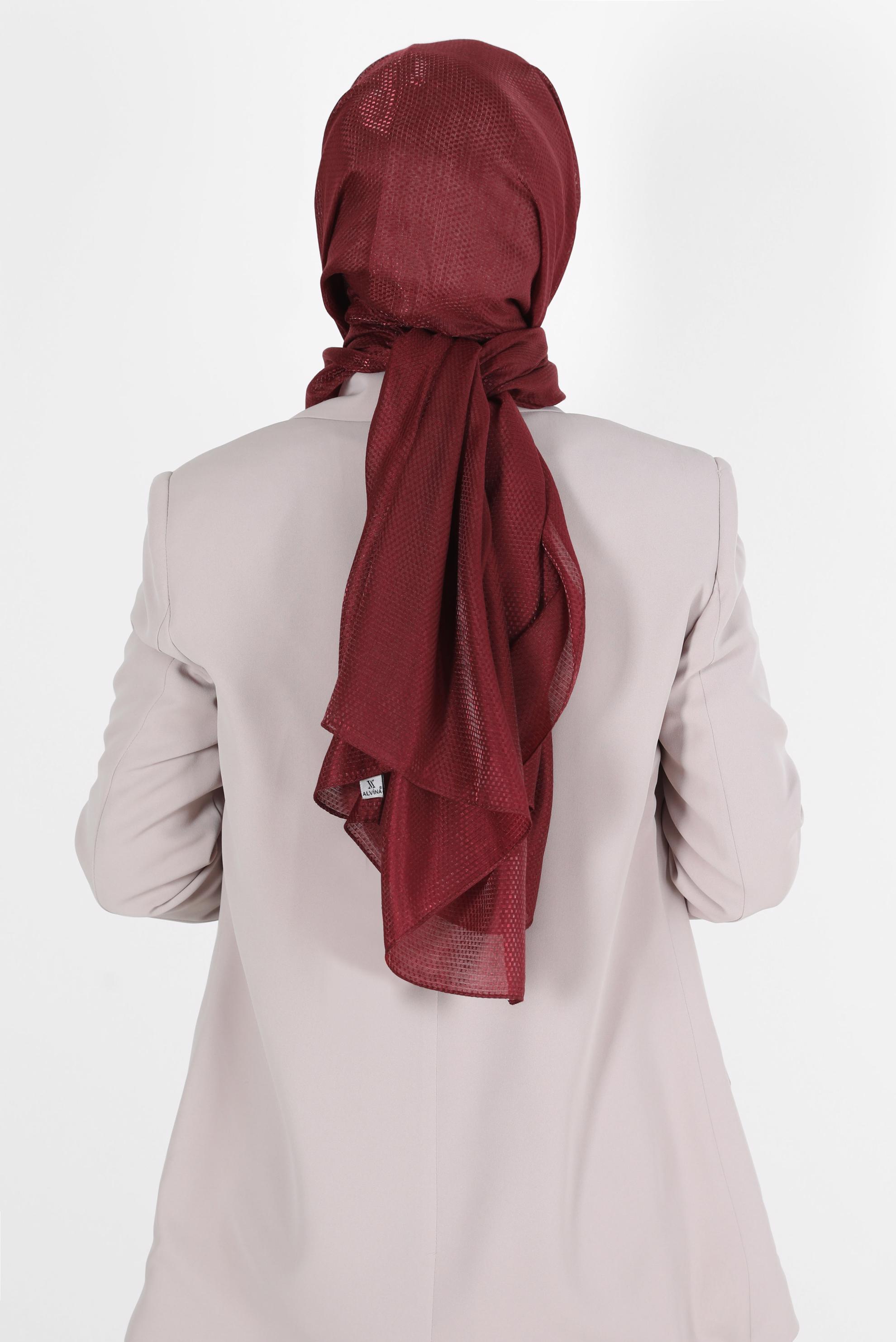 Tesettür giyim BORDO ALVİNA BELLA ŞAL 8075 