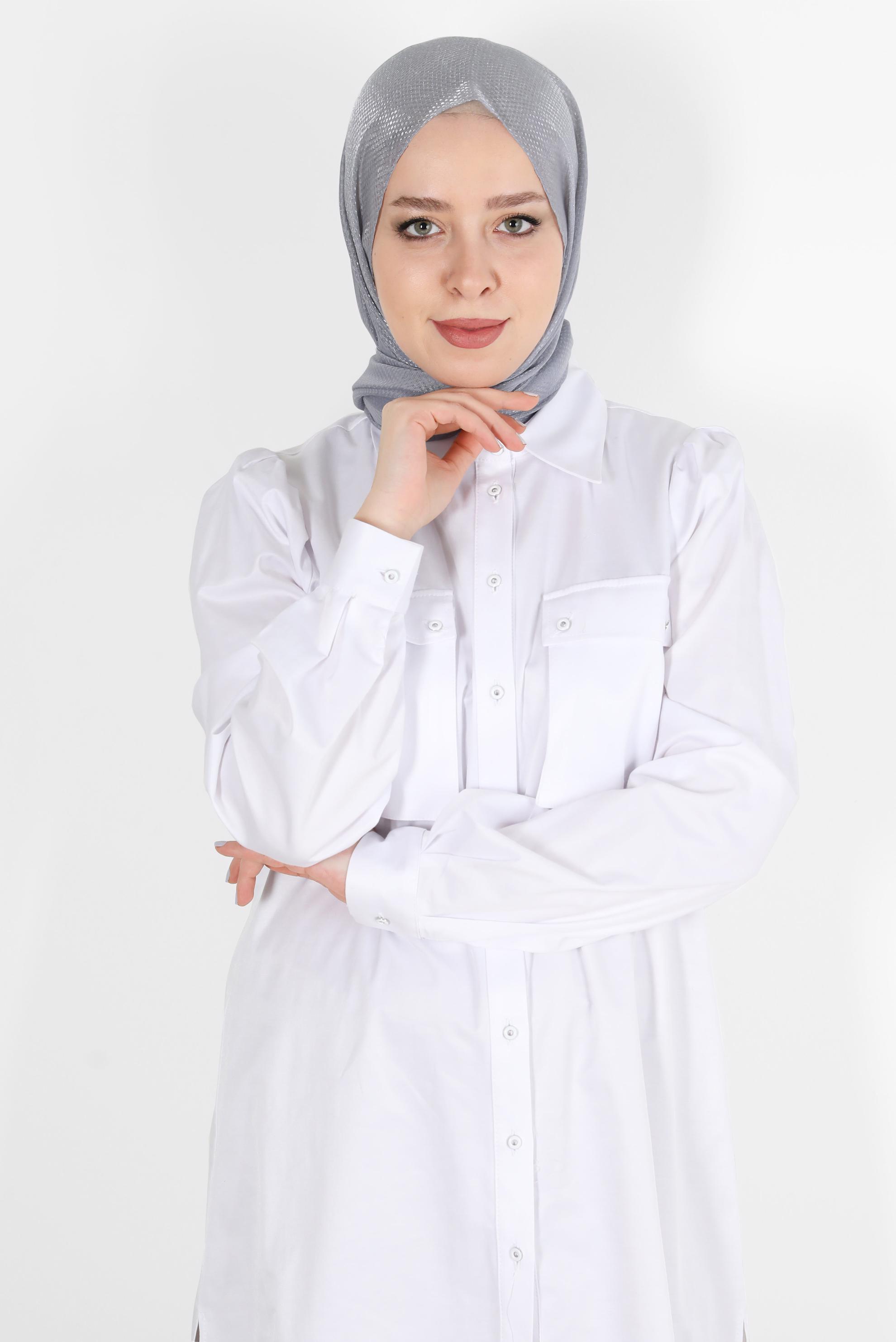 Tesettür giyim GÜMÜŞ ALVİNA BELLA ŞAL 8075 