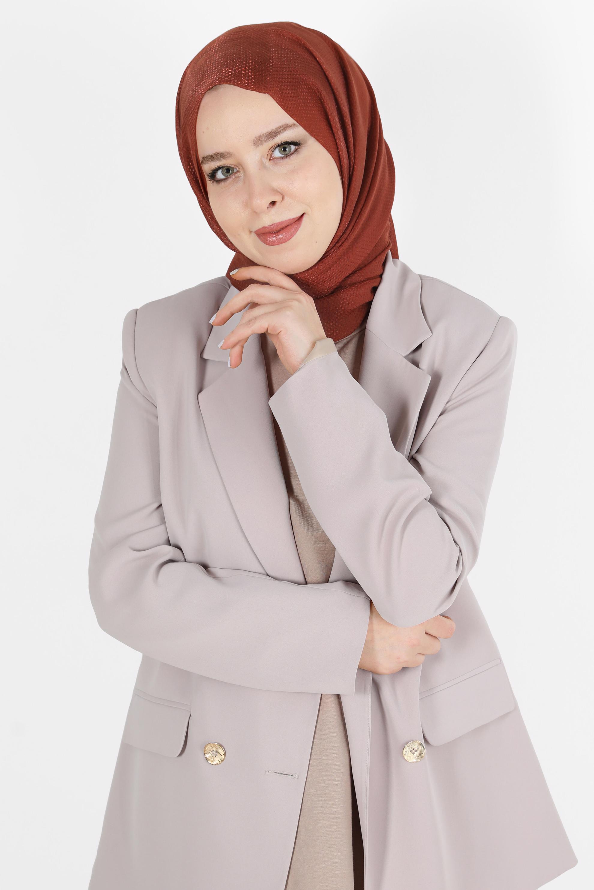 Tesettür giyim TURUNCU ALVİNA BELLA ŞAL 8075 