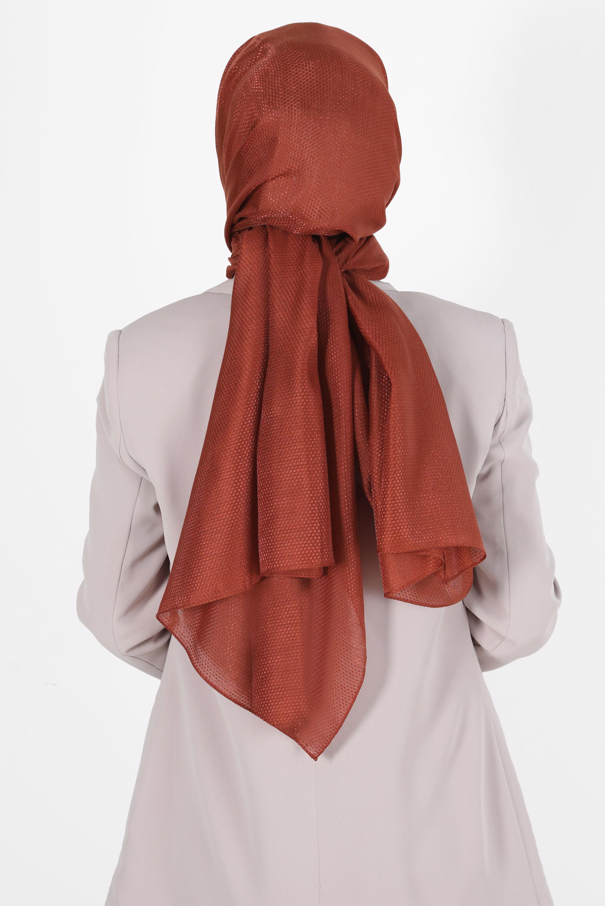 Tesettür giyim TURUNCU ALVİNA BELLA ŞAL 8075 