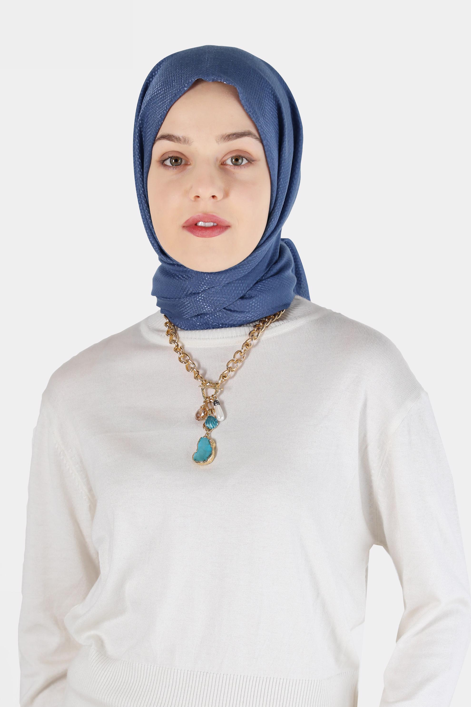 Tesettür giyim LACİVERT ALVİNA BELLA ŞAL 8075 