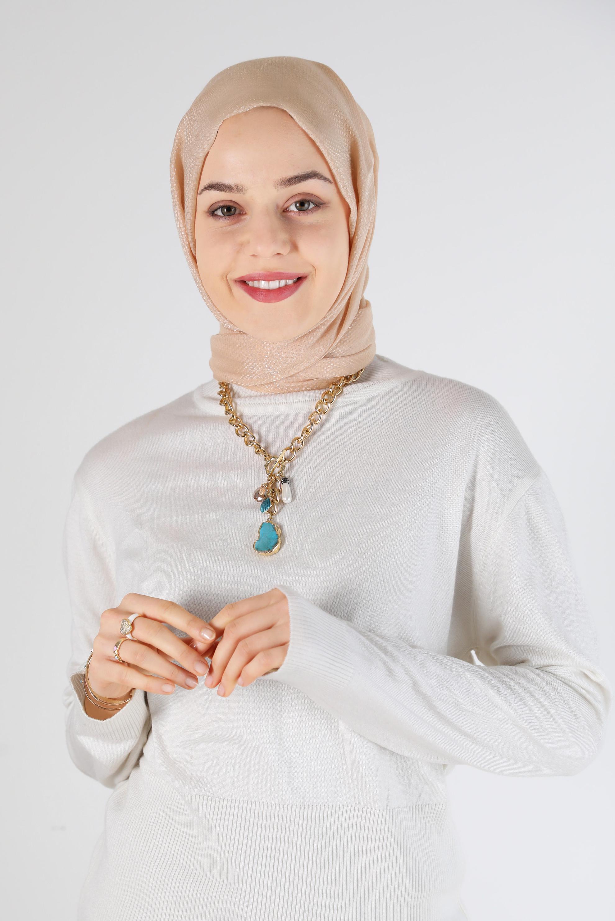 Tesettür giyim PUDRA ALVİNA BELLA ŞAL 8075 