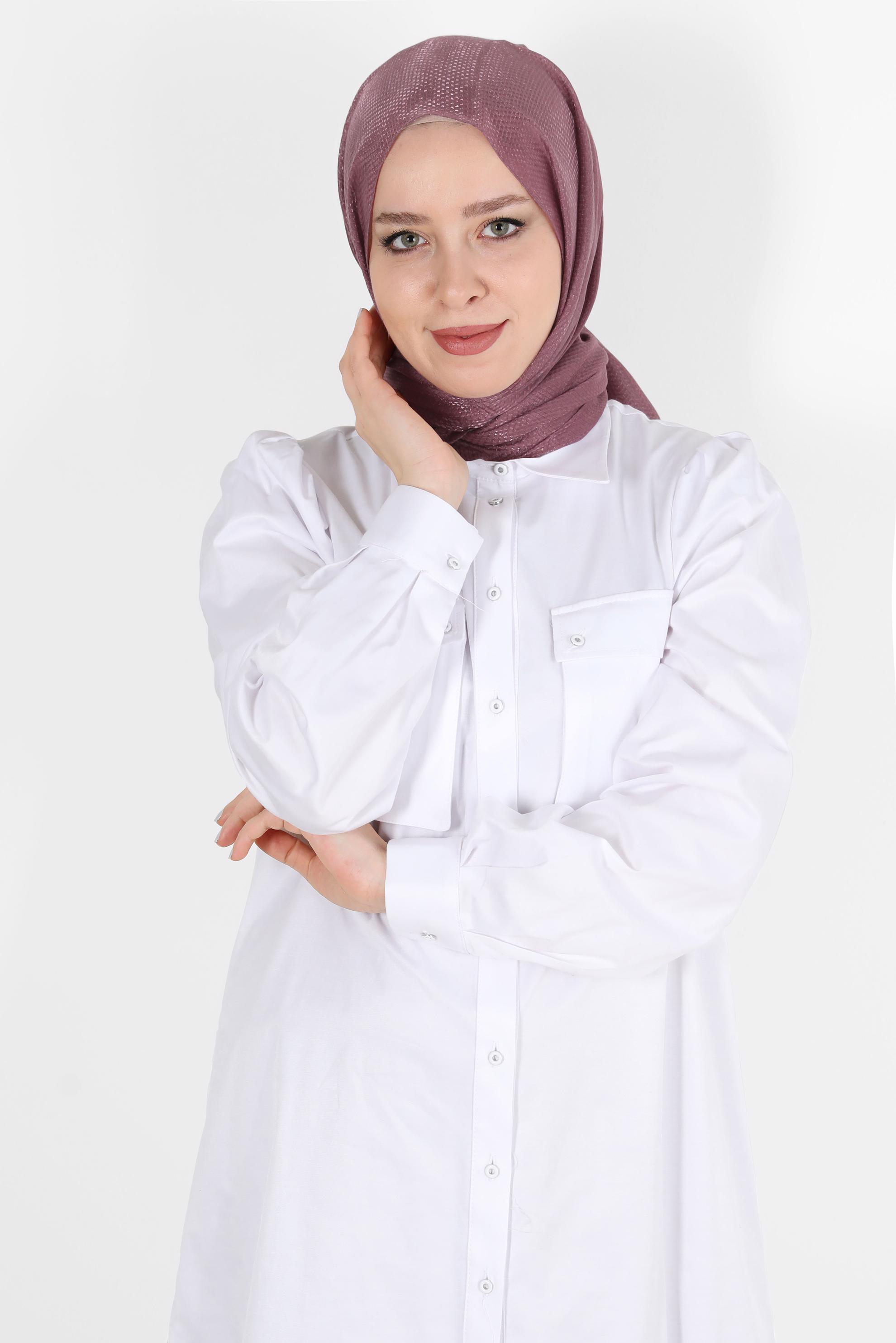 Tesettür giyim PEMBE ALVİNA BELLA ŞAL 8075 