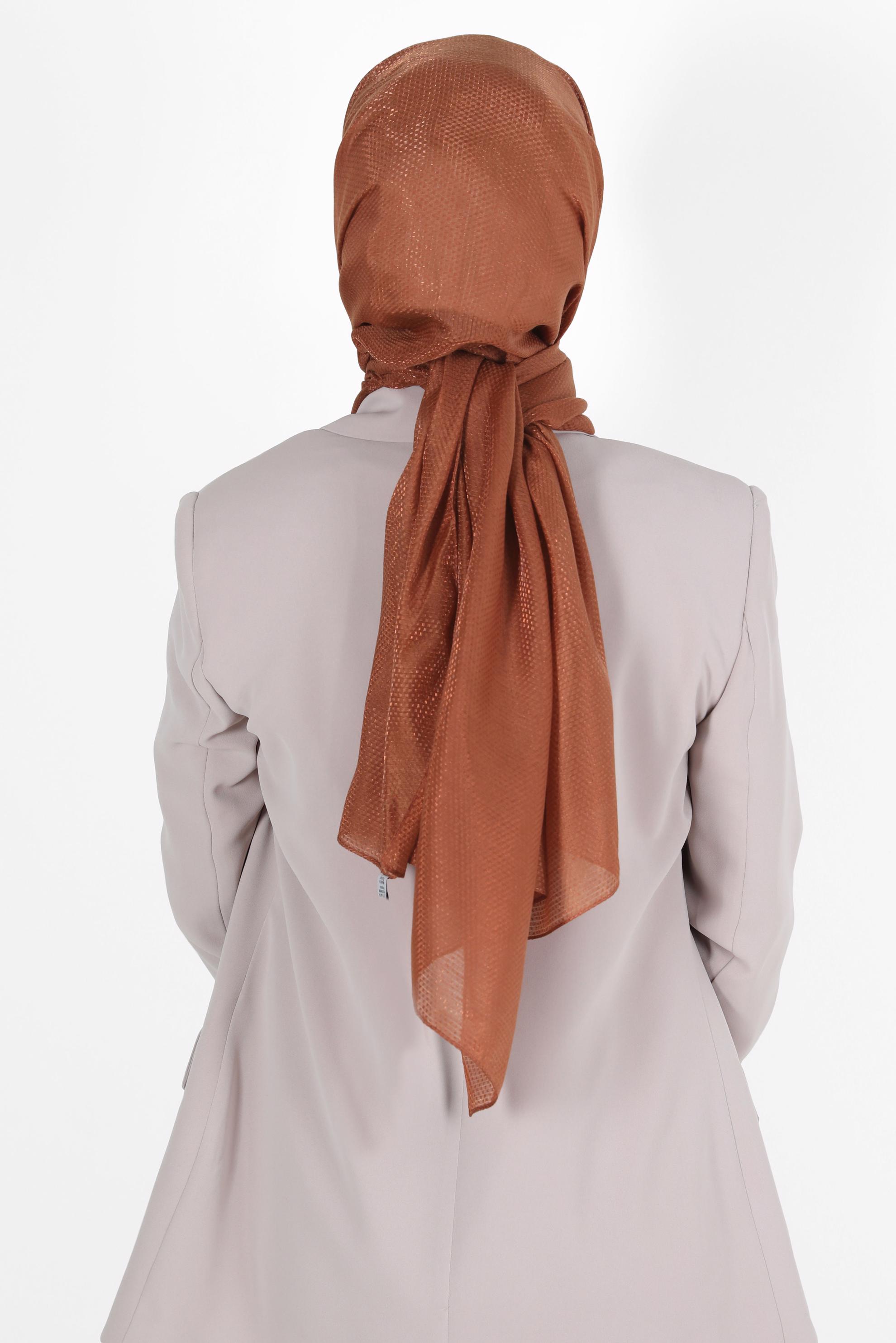 Tesettür giyim KAHVE ALVİNA BELLA ŞAL 8075 